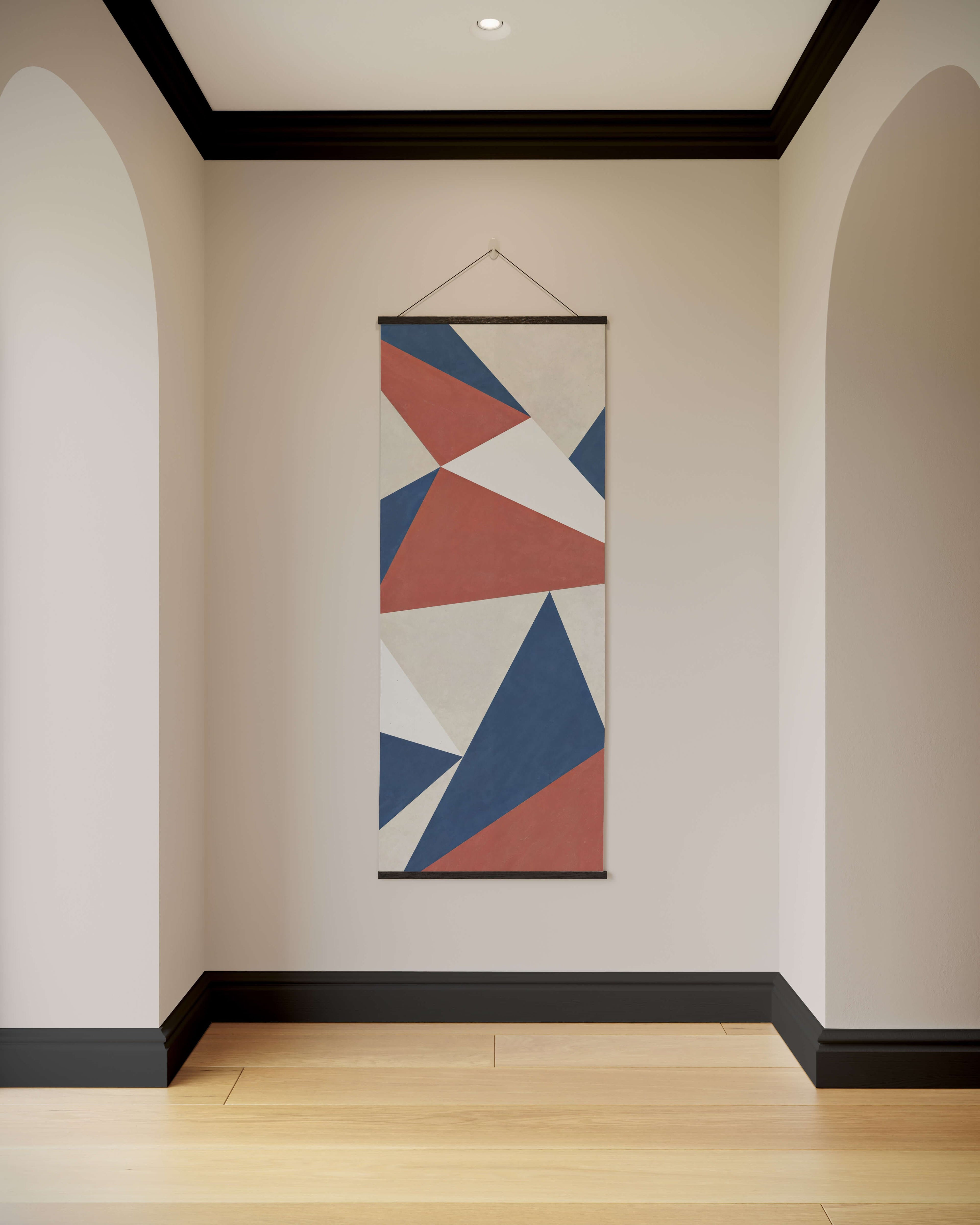 Tapestry Black Modern Geometric Triangle Tapestry