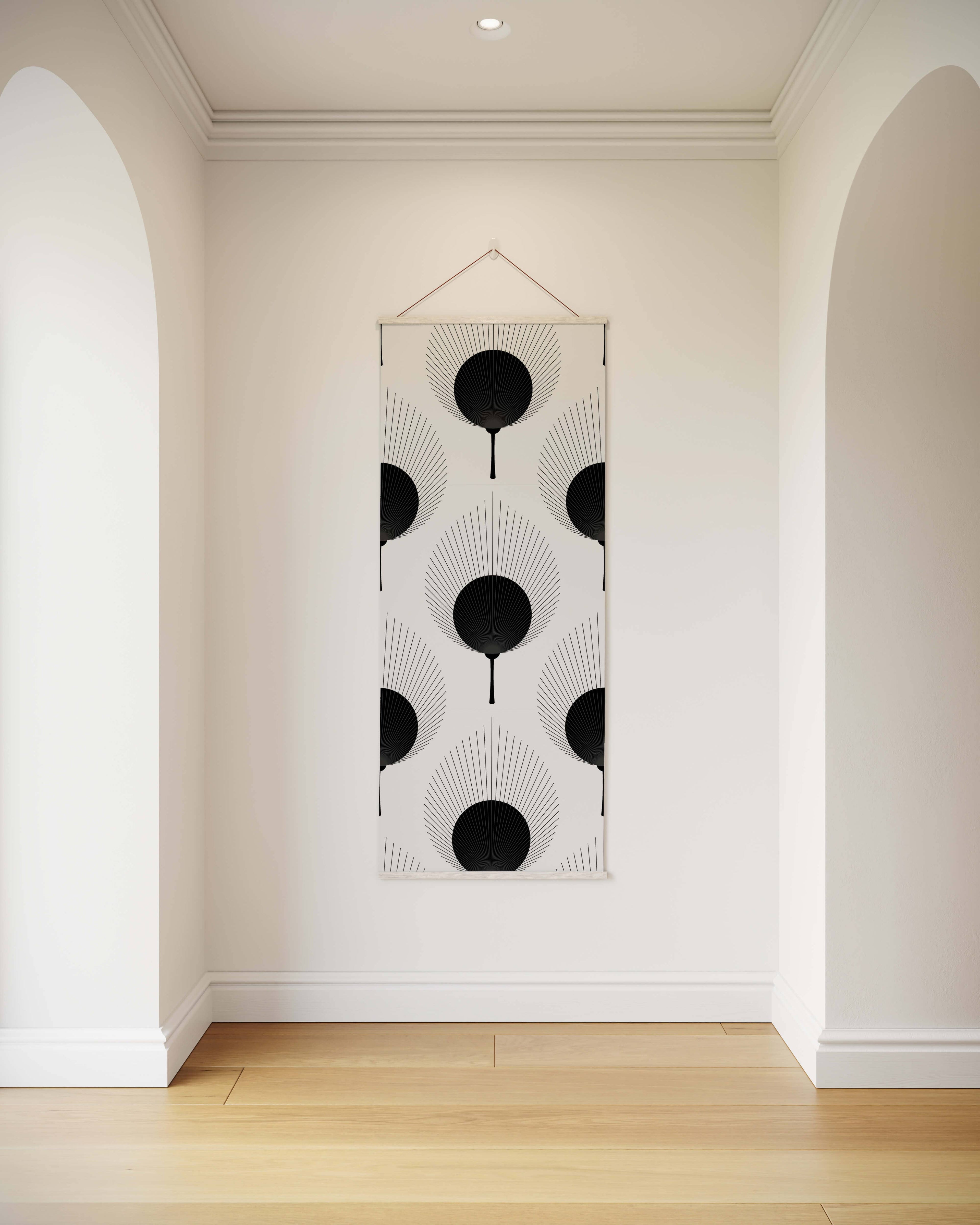 Tapestry Black / Natural Ace Fan Leaf Tapestry