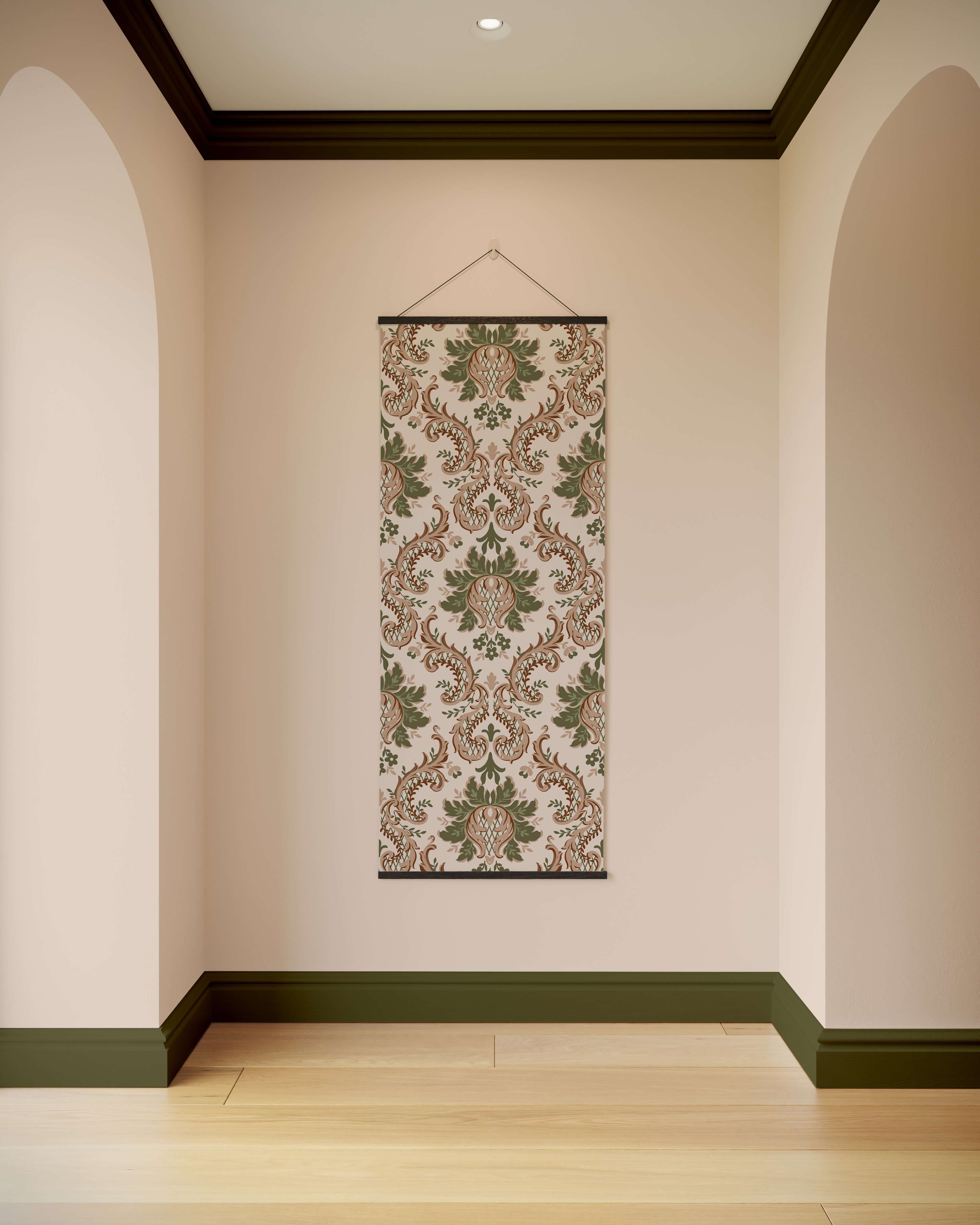 Tapestry Black Ornate Damask Tapestry