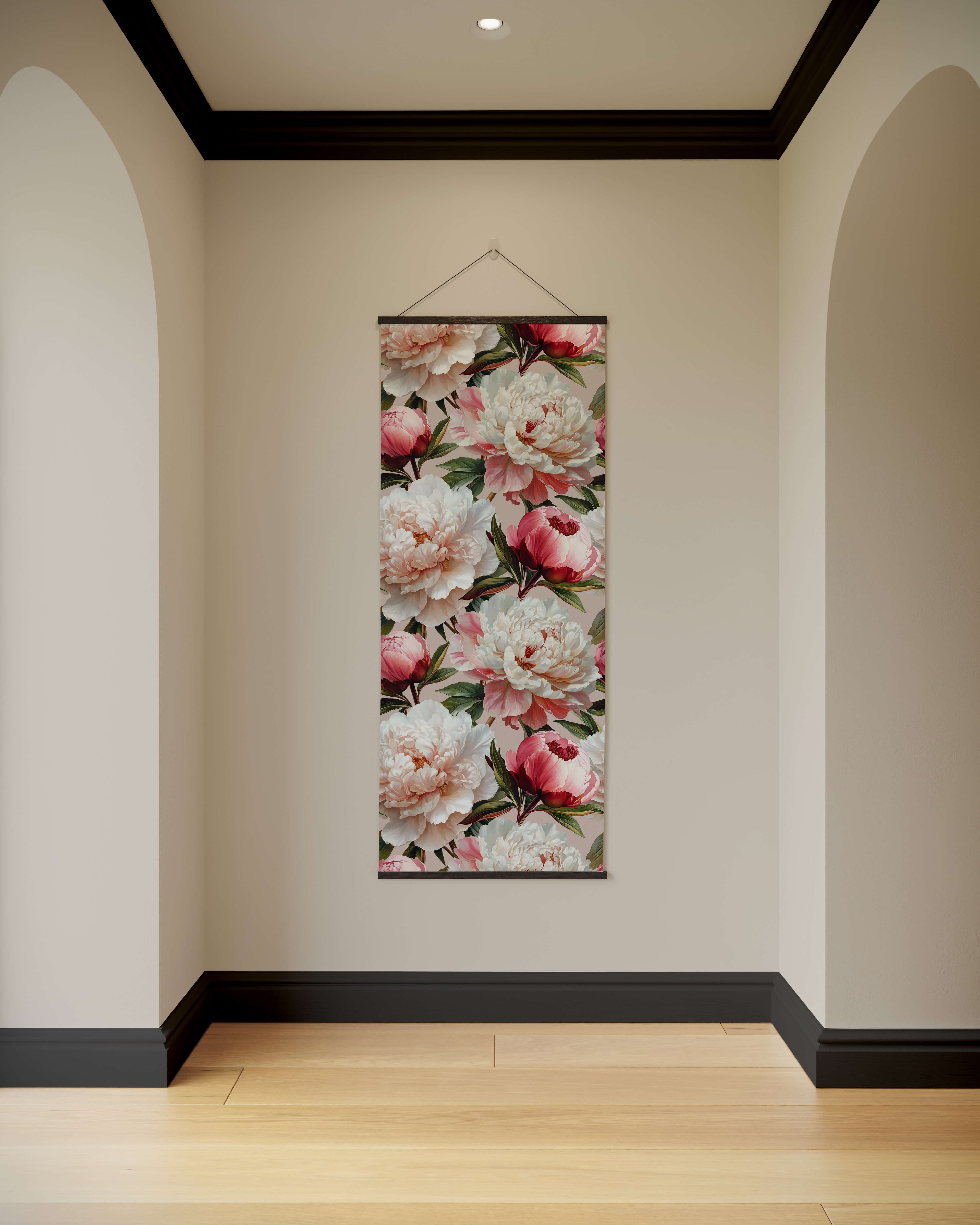 Tapestry Black Painted Peony Tapestry
