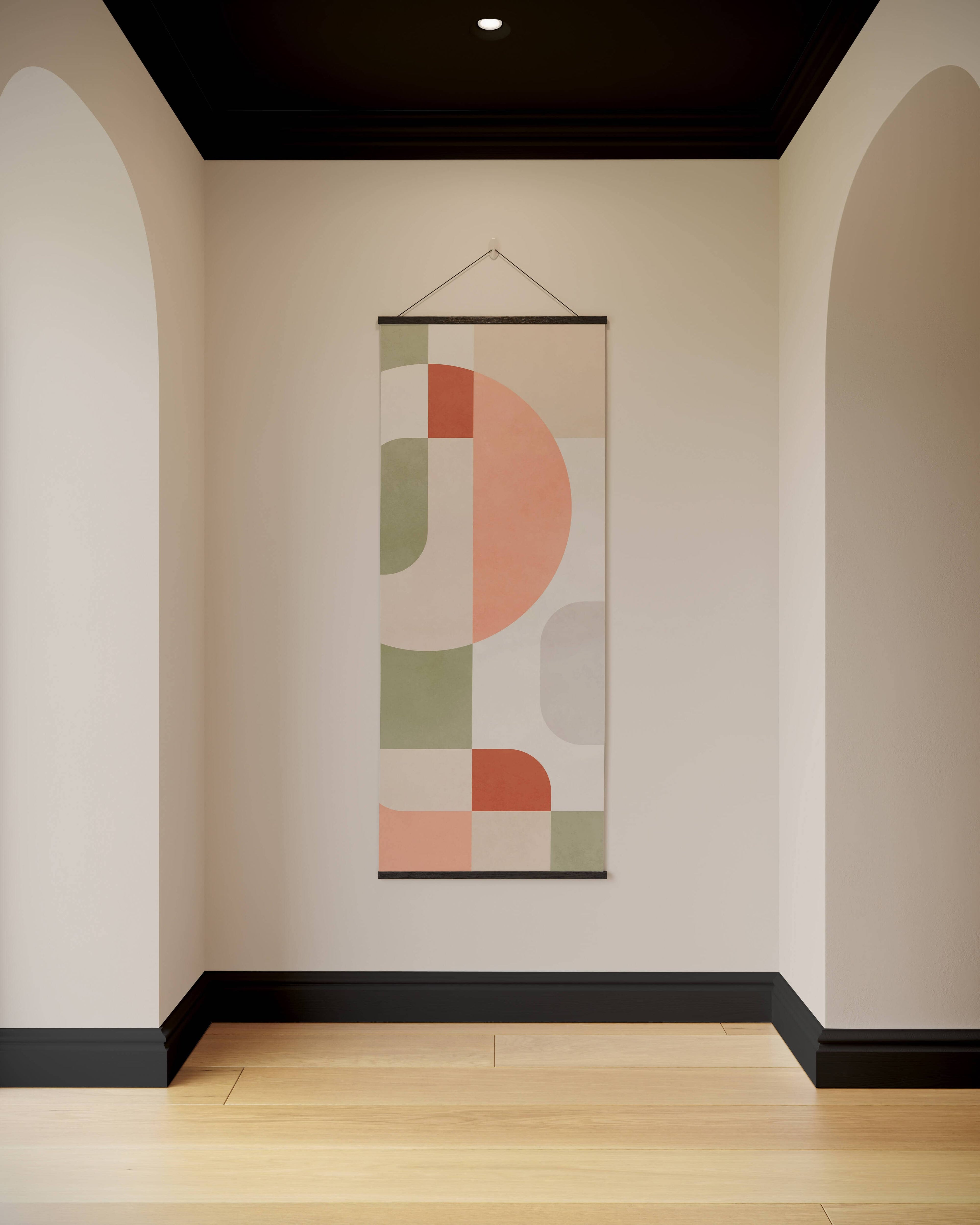 Tapestry Black Retro Block Shape Tapestry