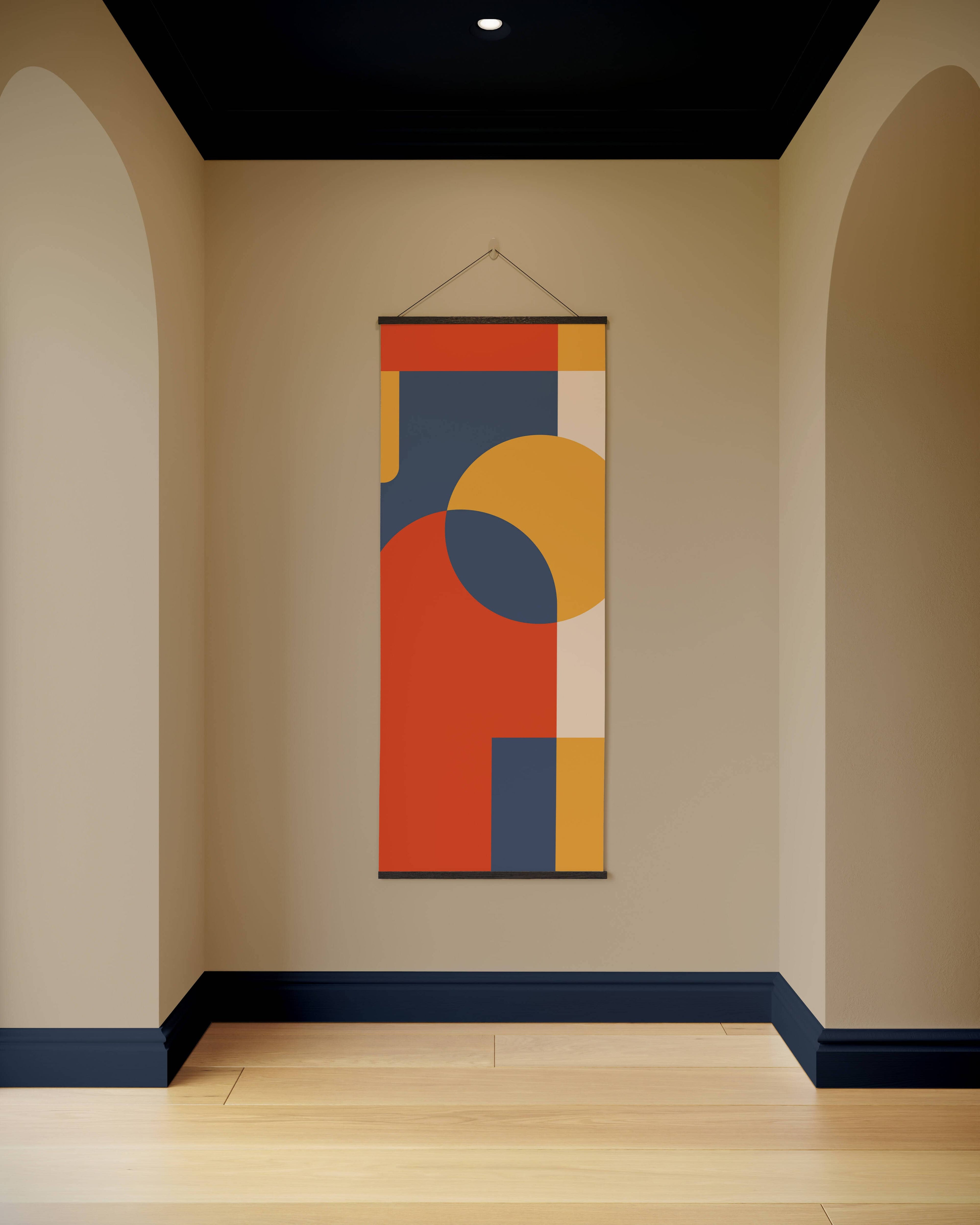 Tapestry Black Retro Geometric Tapestry