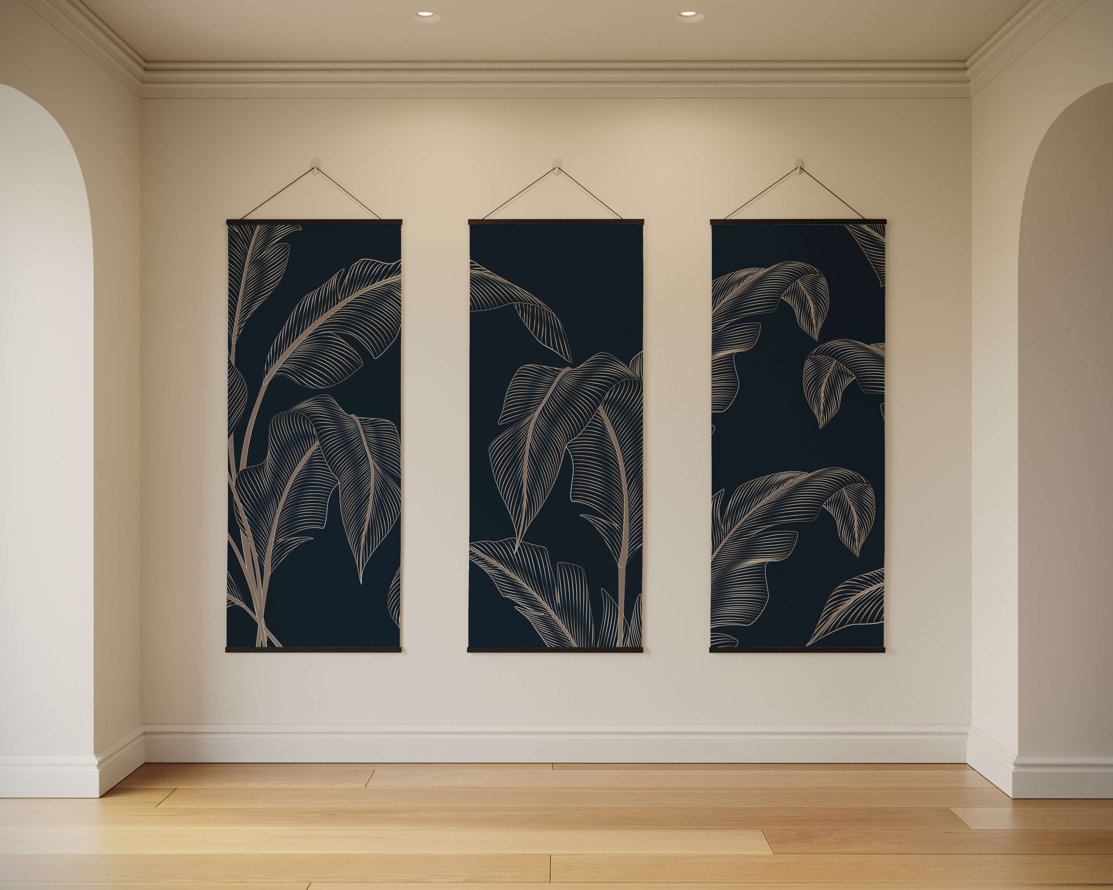 Tapestry Black / Set of 3 Banana Leaf Tapestry