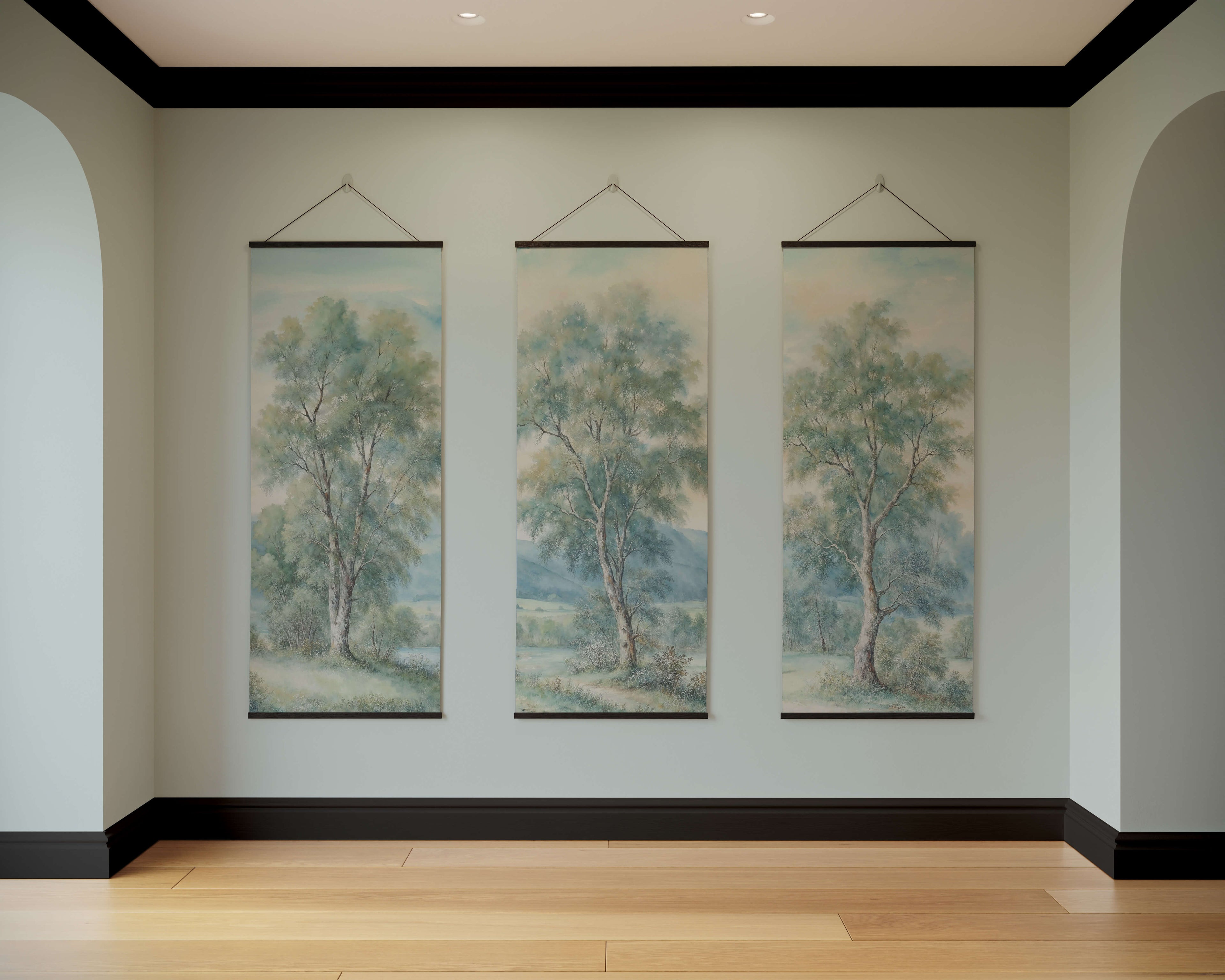 Tapestry Black / Set of 3 Countryside Tapestry