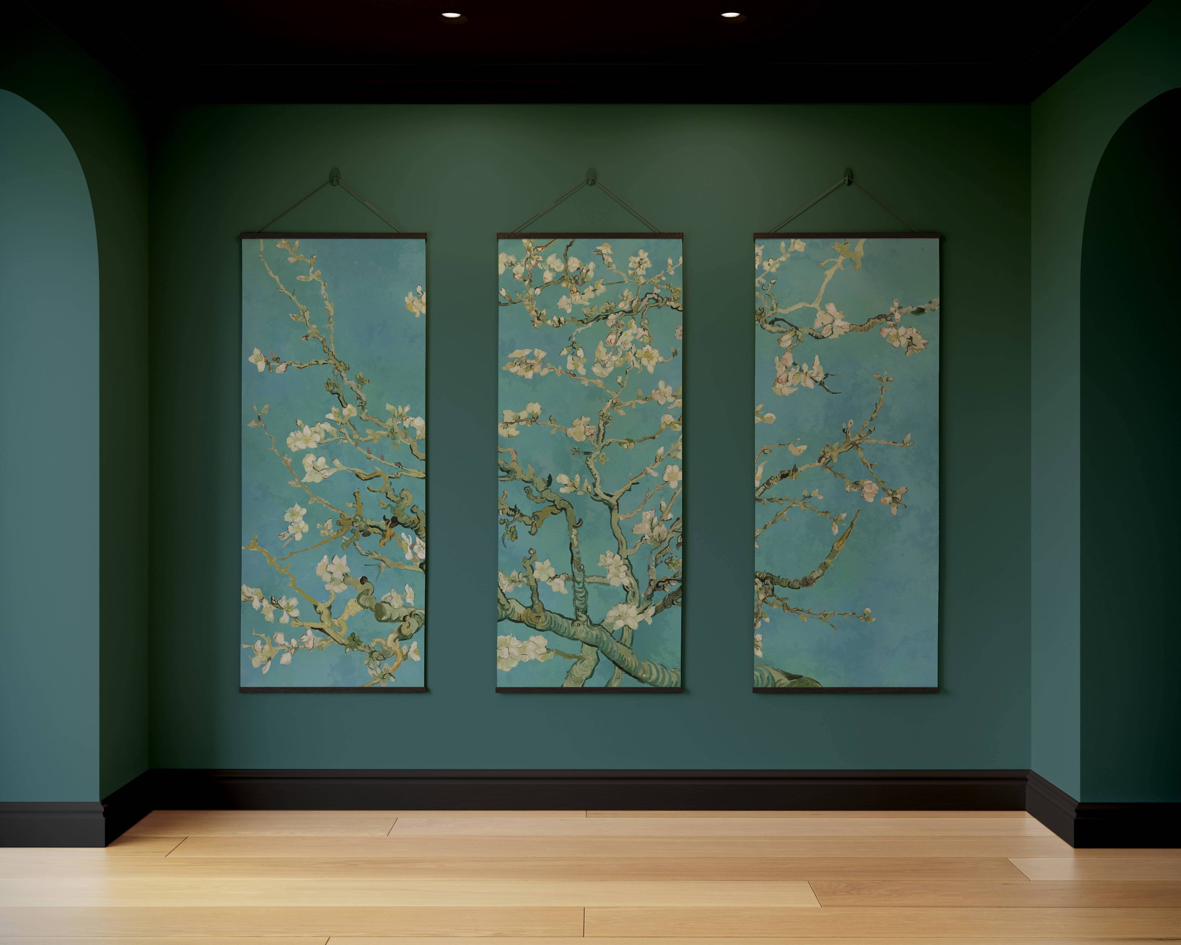 Tapestry Black / Set of 3 Van Gogh Almond Blossom Tapestry