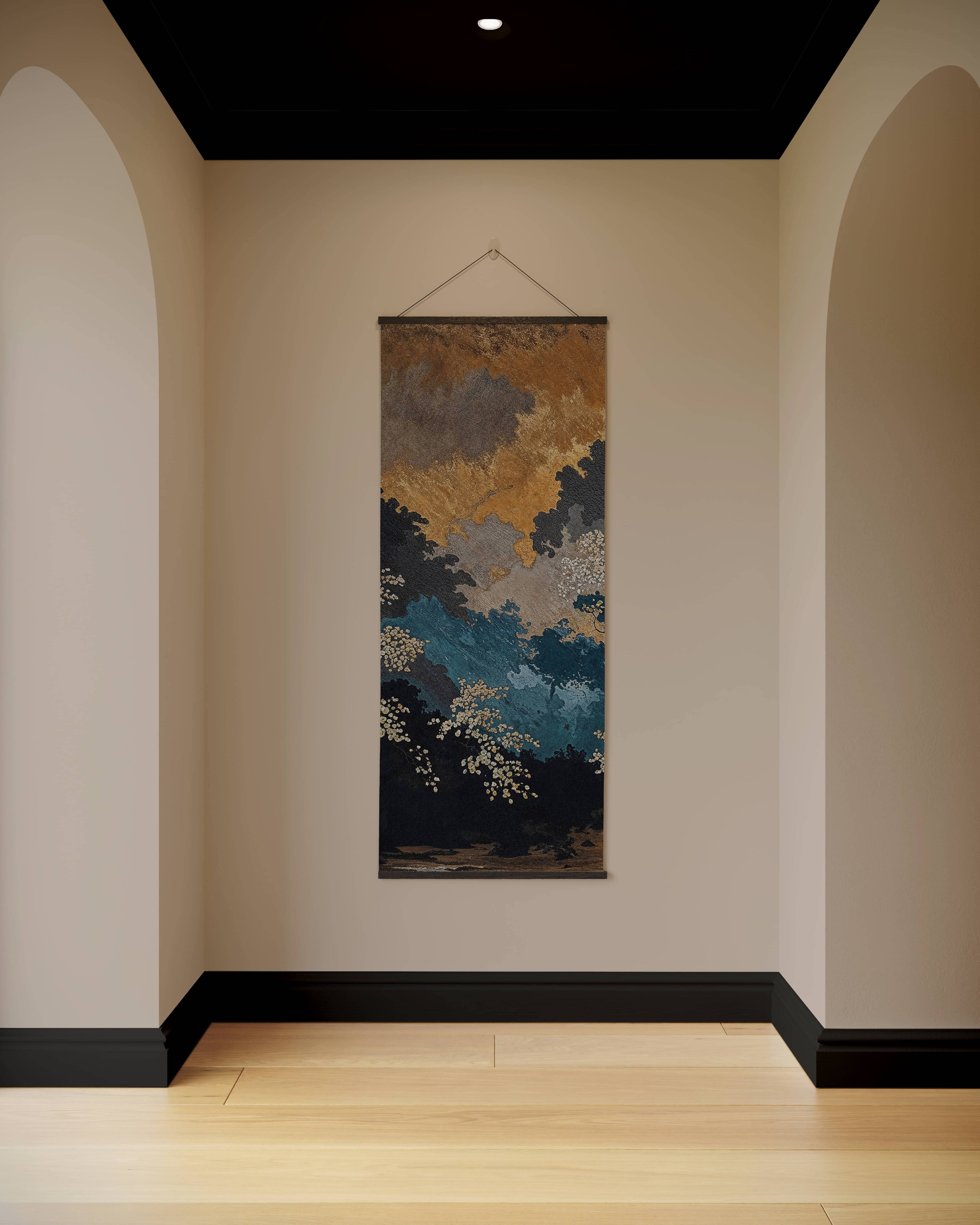 Tapestry Black / Single Dark Oriental Forest Tapestry