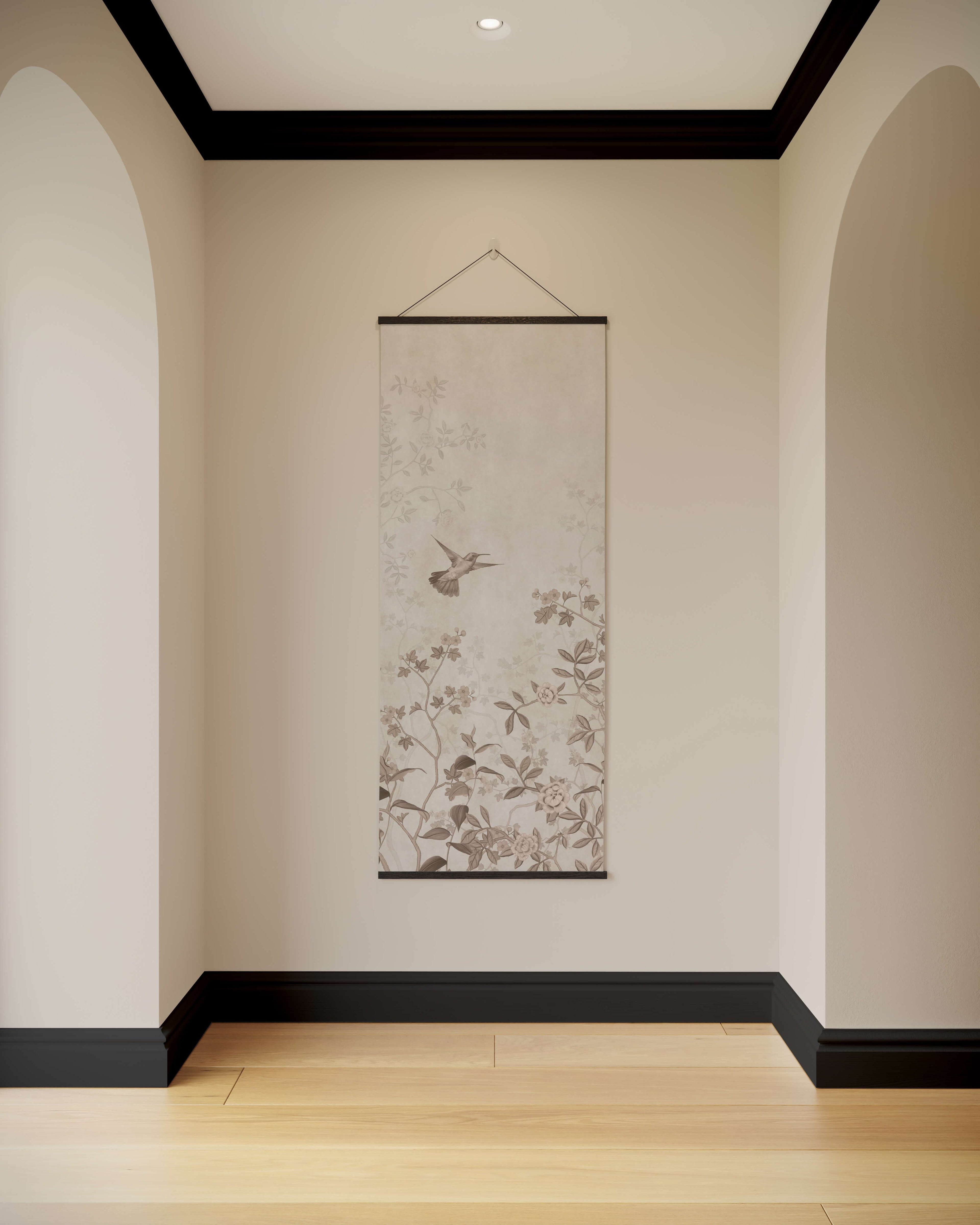 Tapestry Black / Single Vintage Tropical Bird & Branch Tapestry