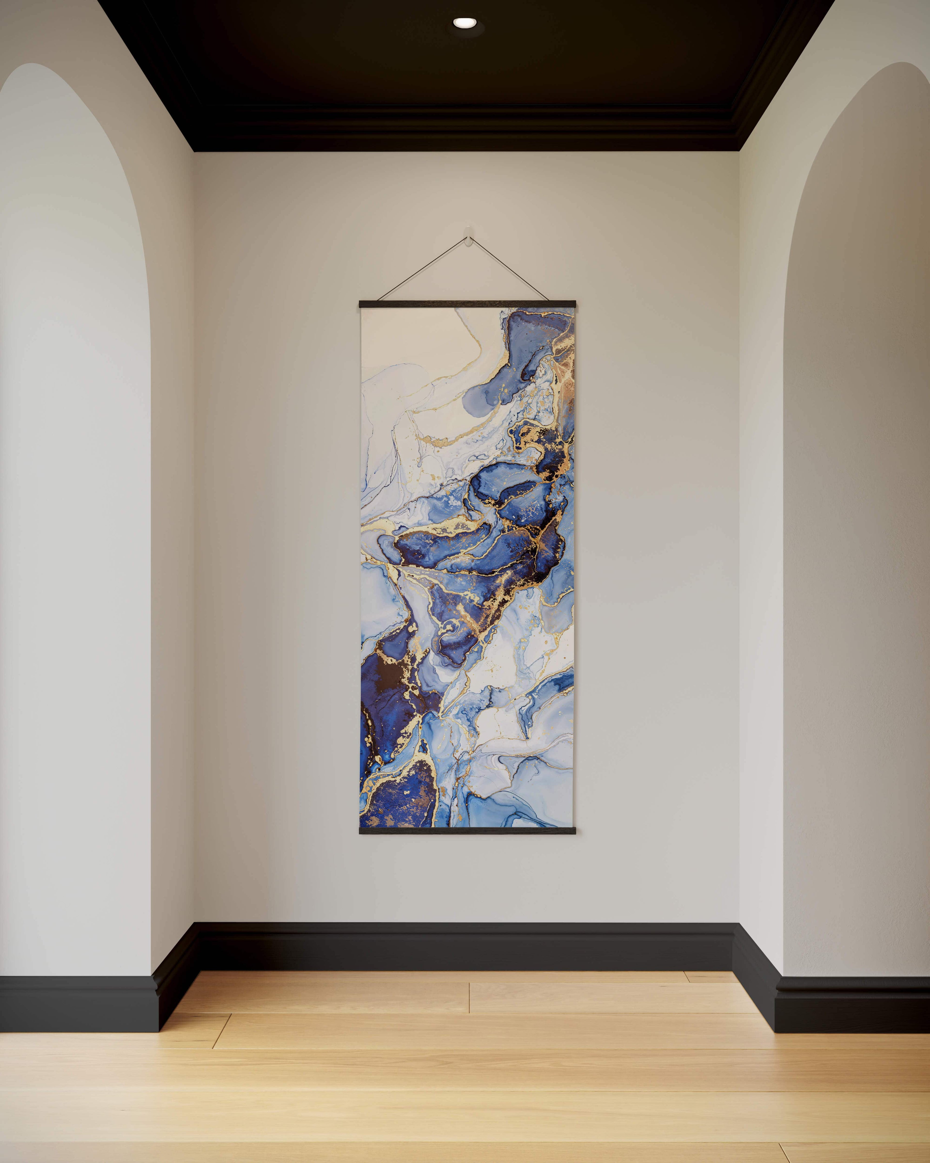 Tapestry Black / Single Watercolour & Gold Marble Tapestry
