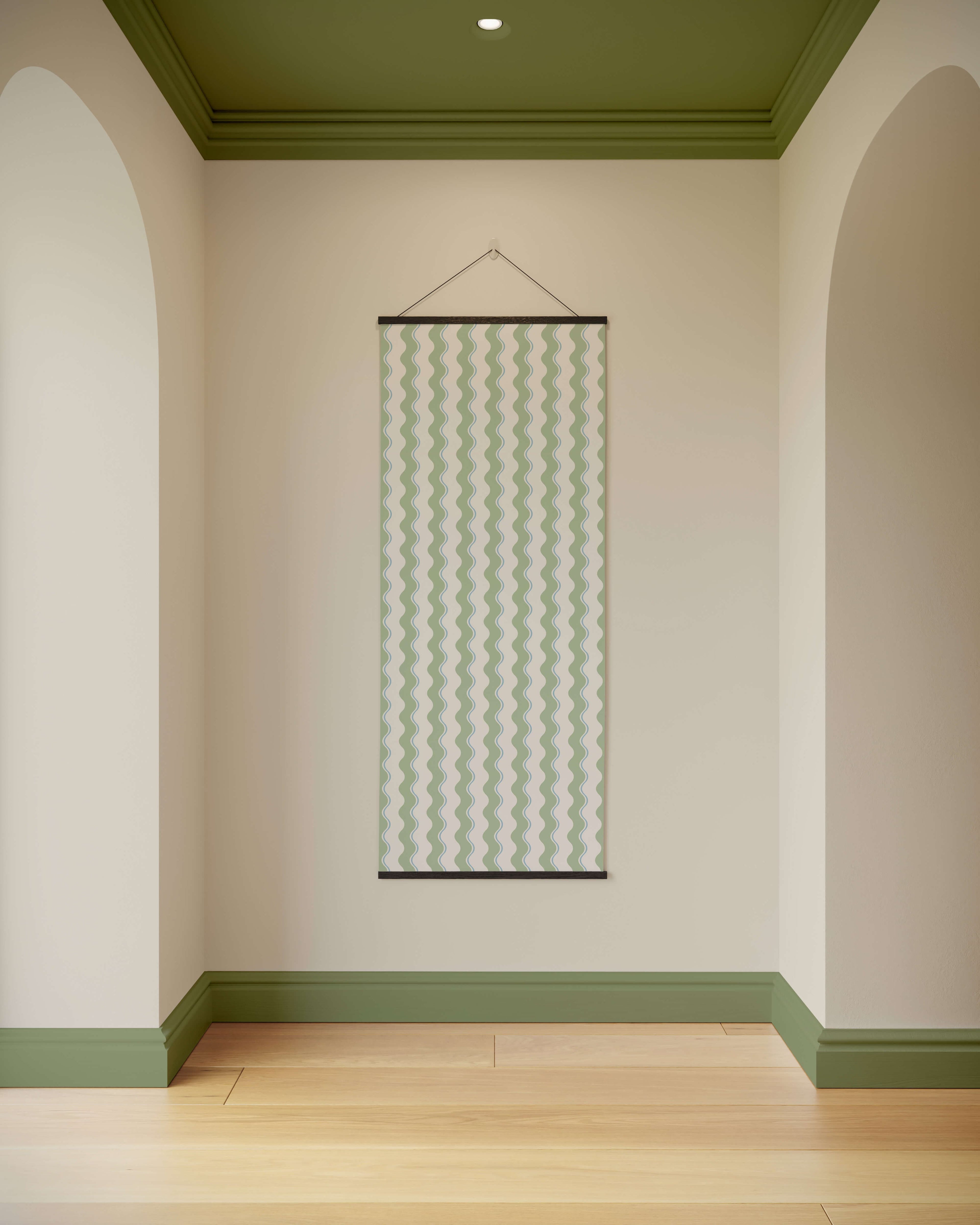 Tapestry Black Wavy Stripe Tapestry