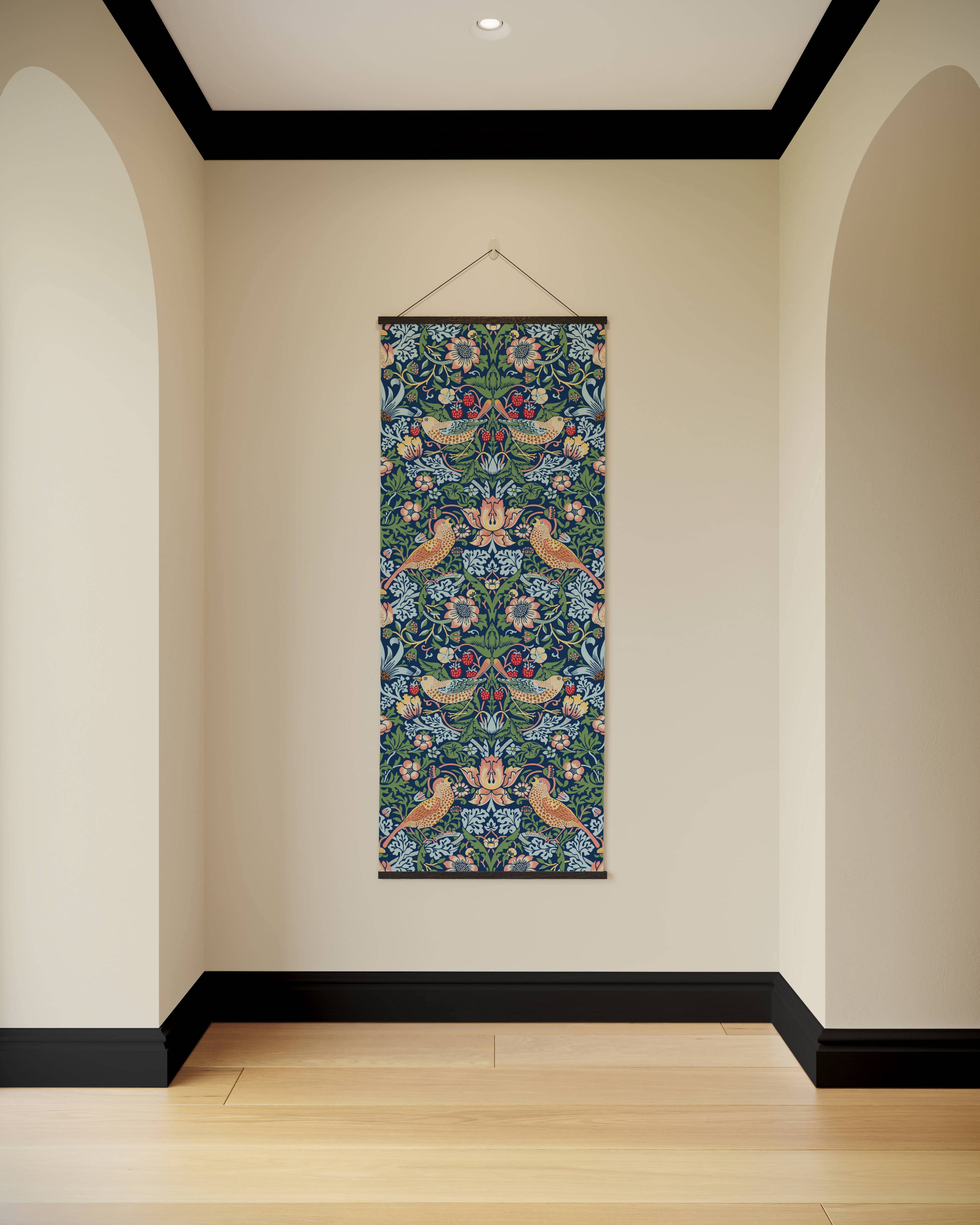 Tapestry Black William Morris Strawberry Thief Tapestry