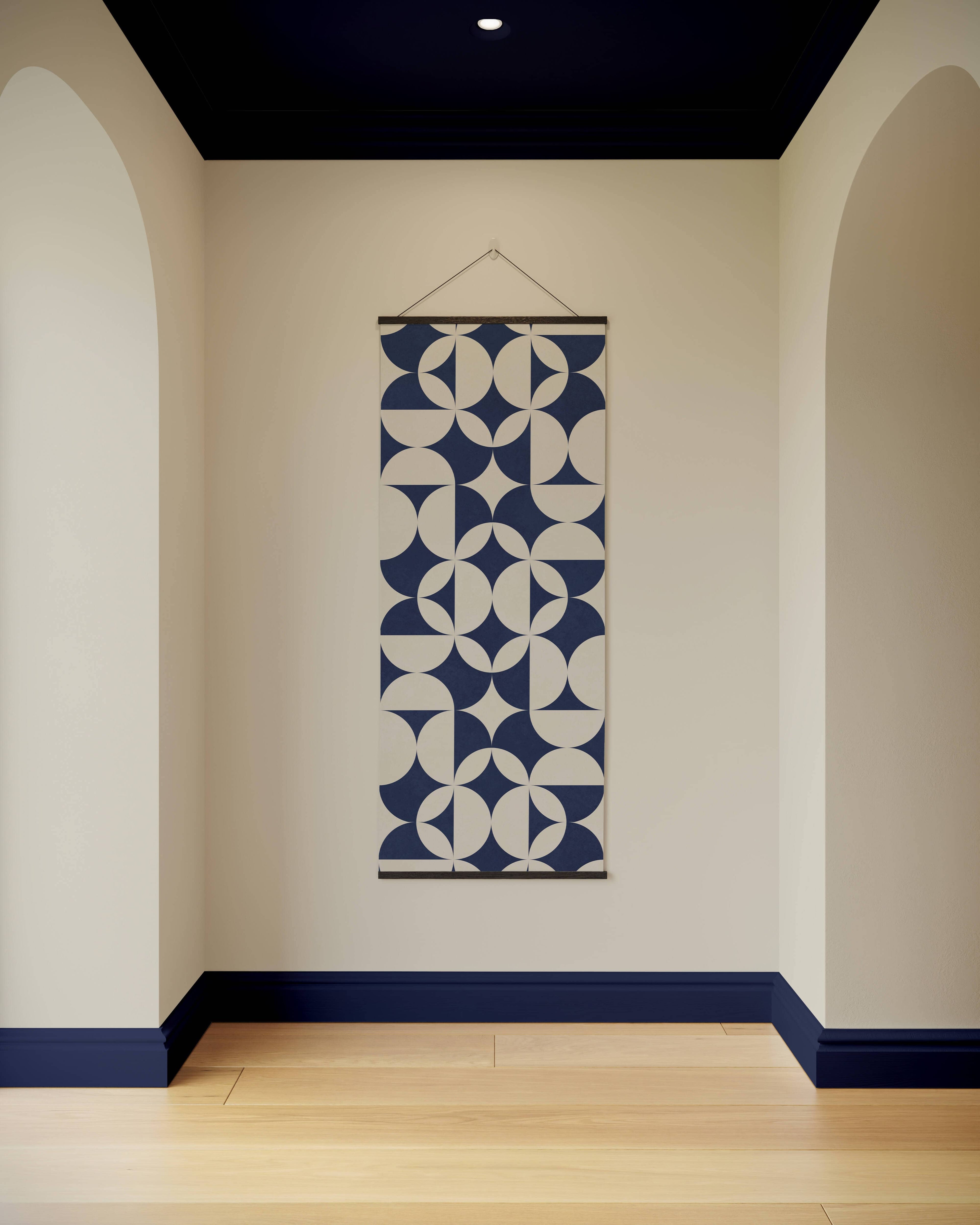 Tapestry Blue / Black Abstract Circle Tapestry