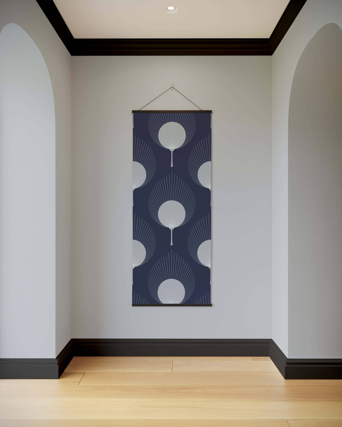 Tapestry Blue / Black Ace Fan Leaf Tapestry