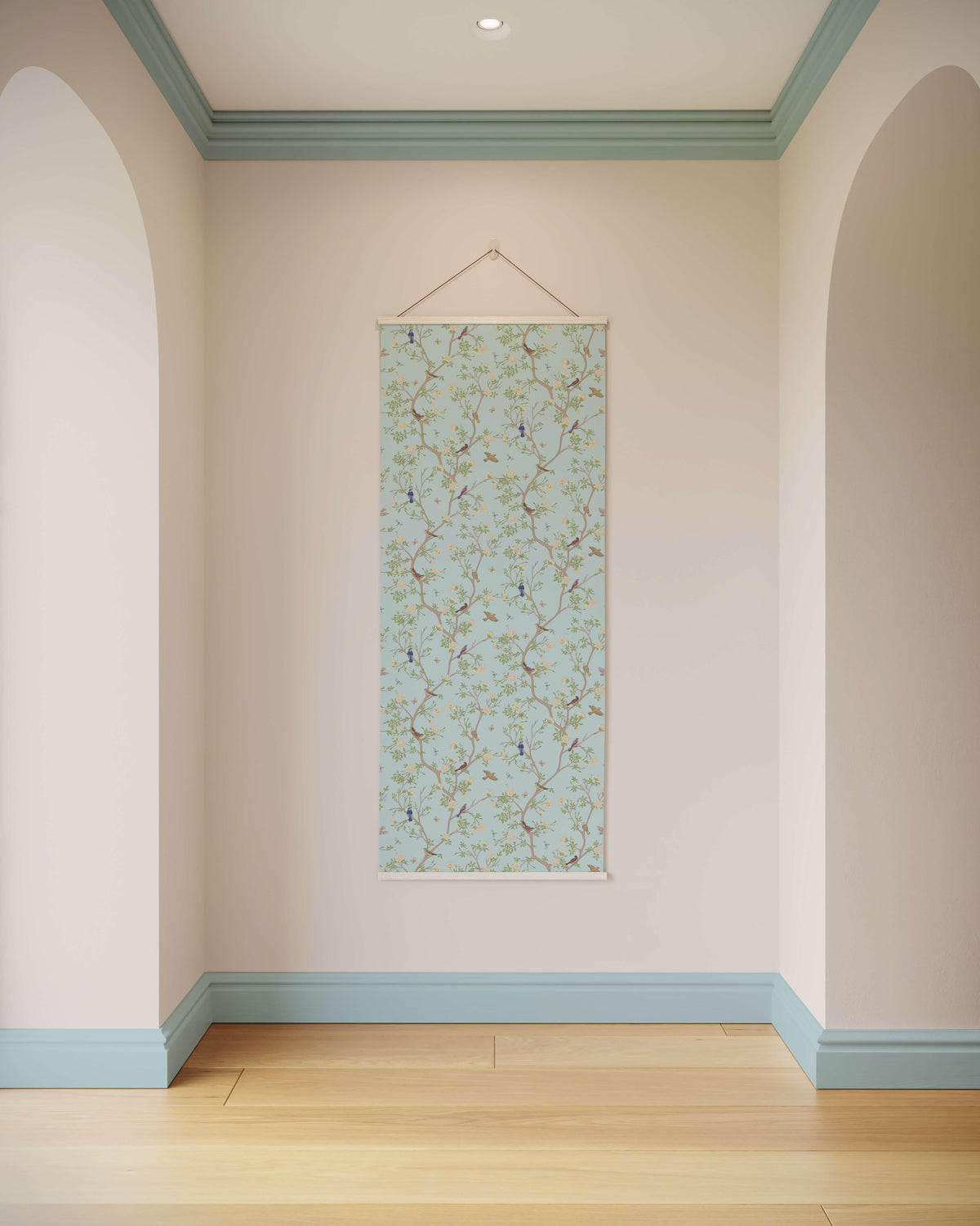 Tapestry Blue / Natural Asian Bird Tapestry