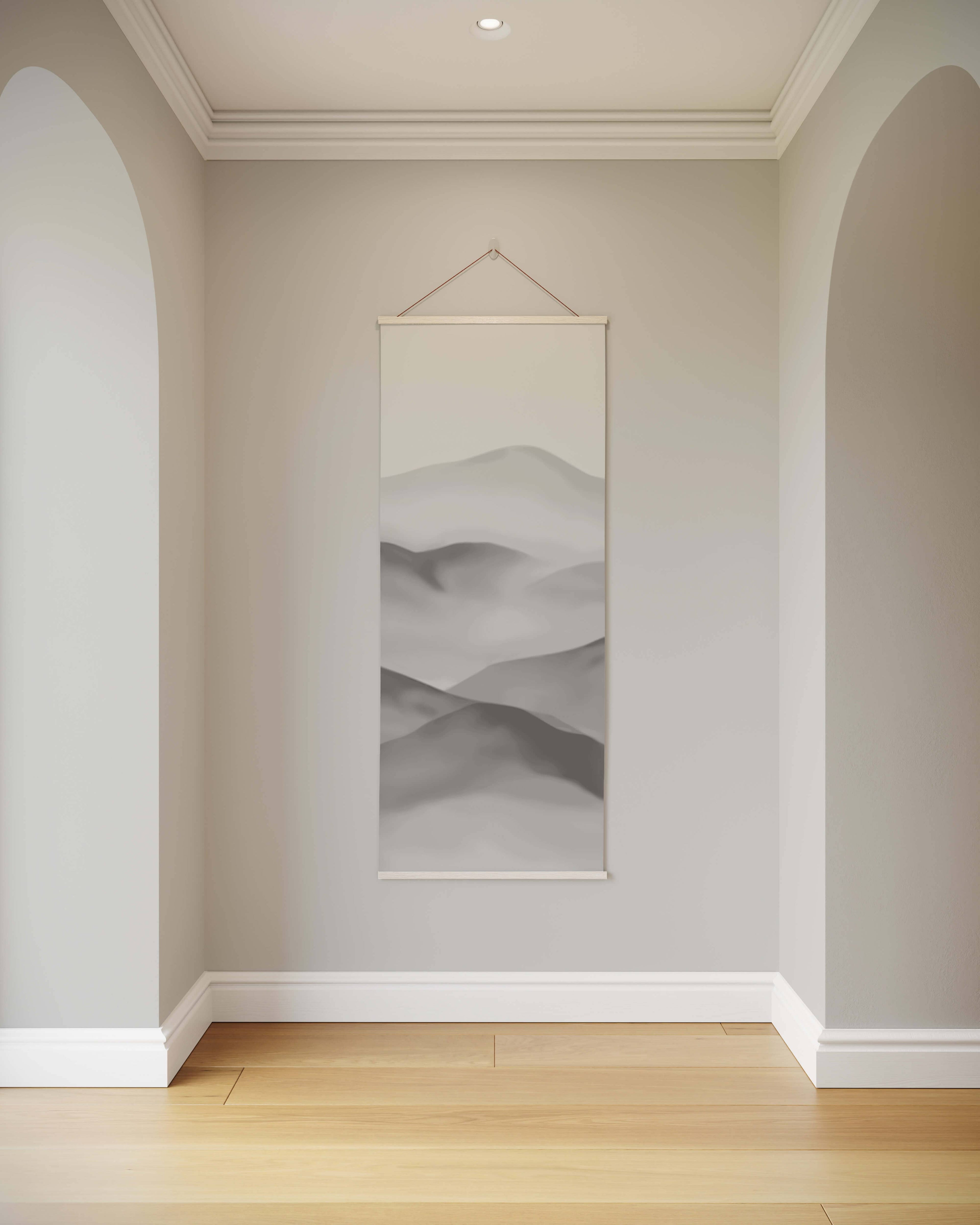 Tapestry Gray / Natural / Single Painted Mountain Tapestry