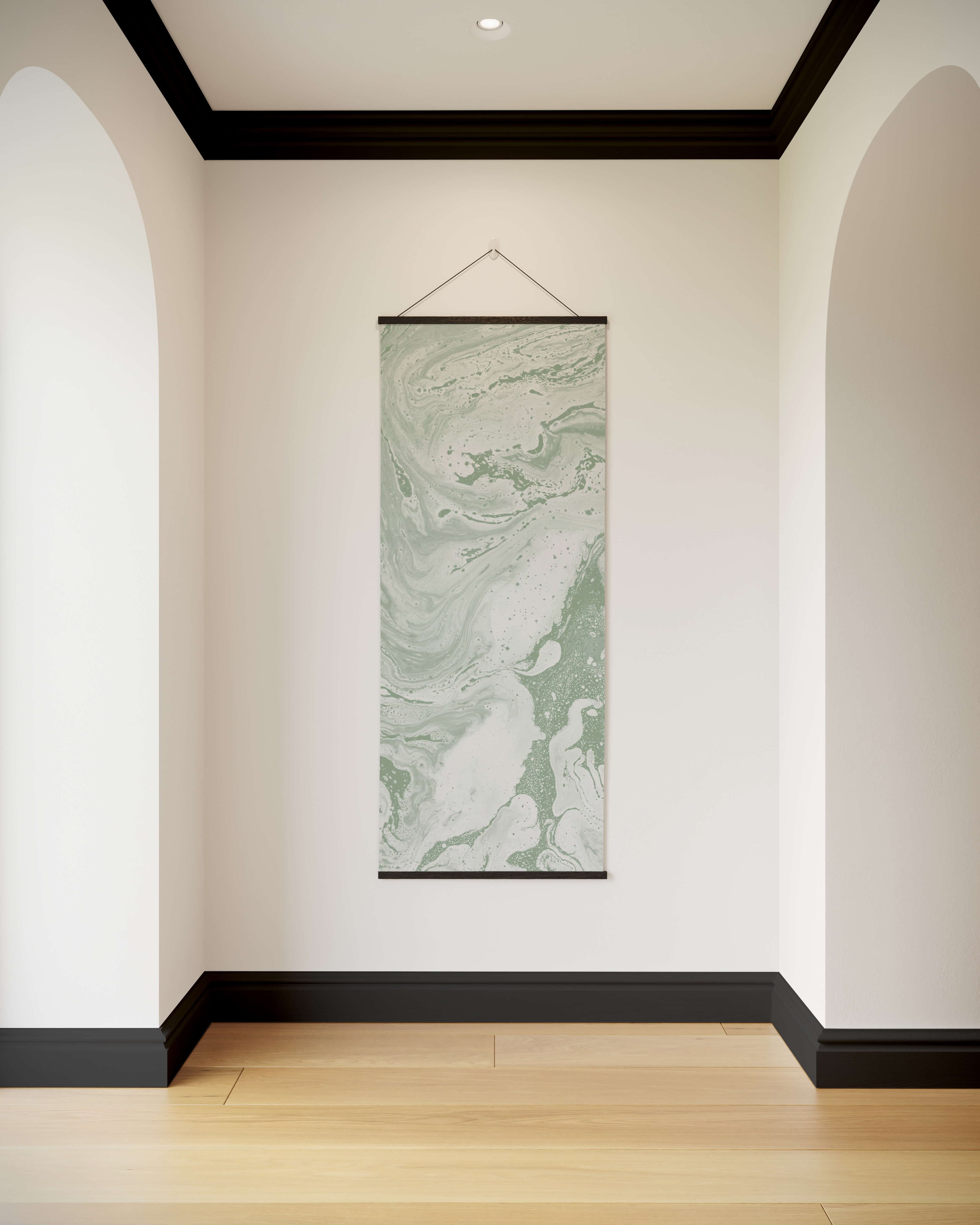 Tapestry Green / Black Liquid Marble Tapestry