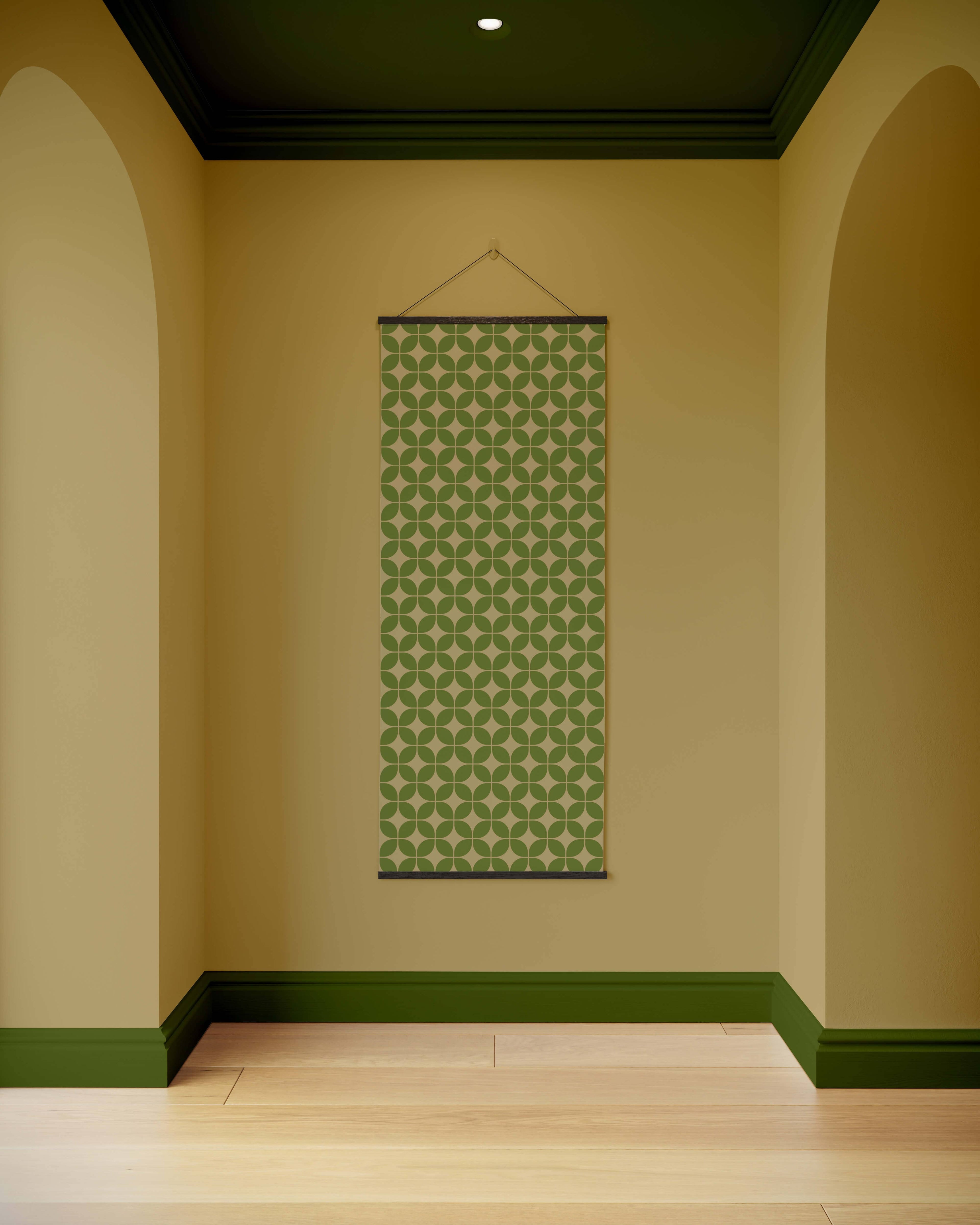 Tapestry Green / Black Retro Diamond Pattern Tapestry