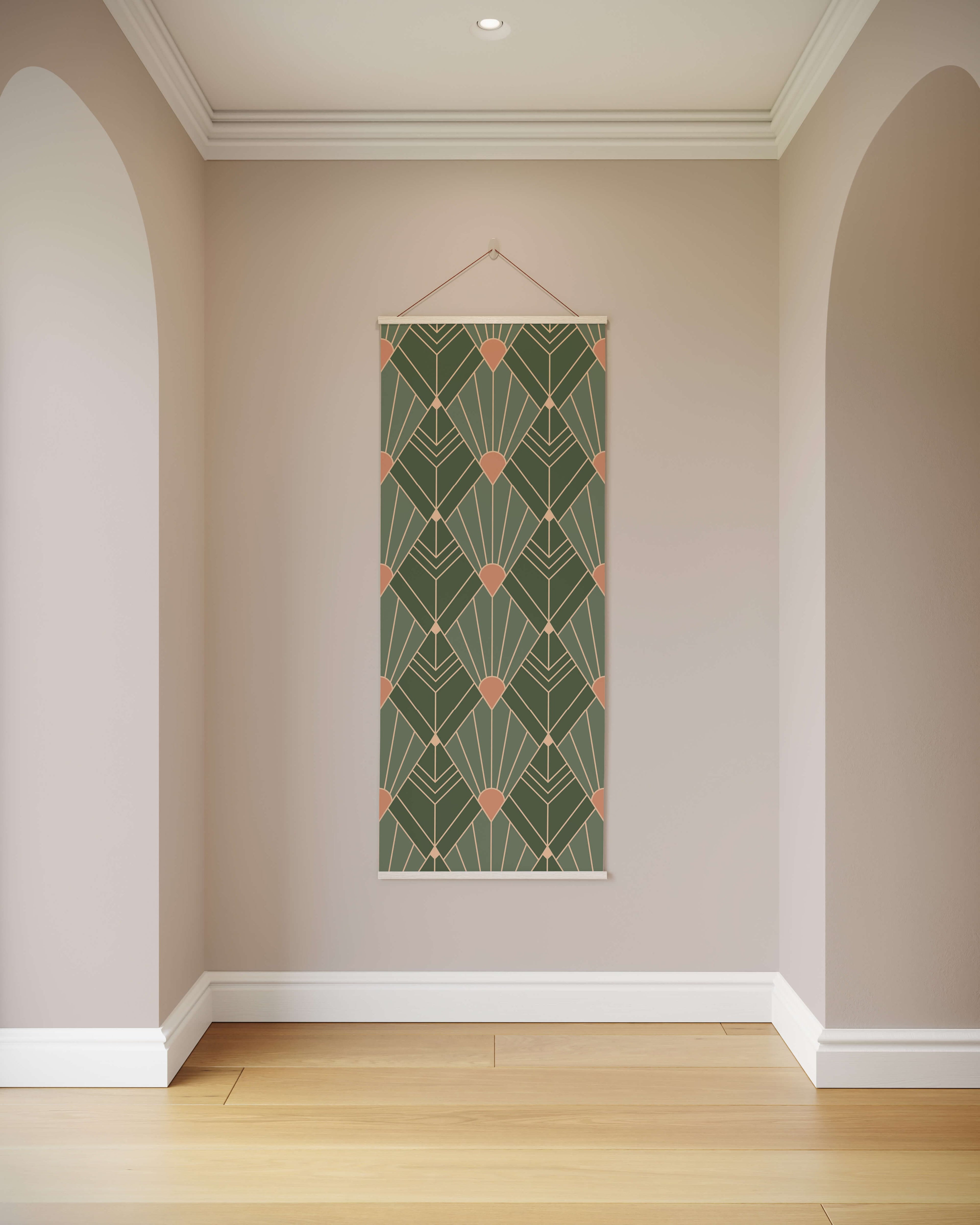 Tapestry Natural Art Deco Diamond Pattern Tapestry