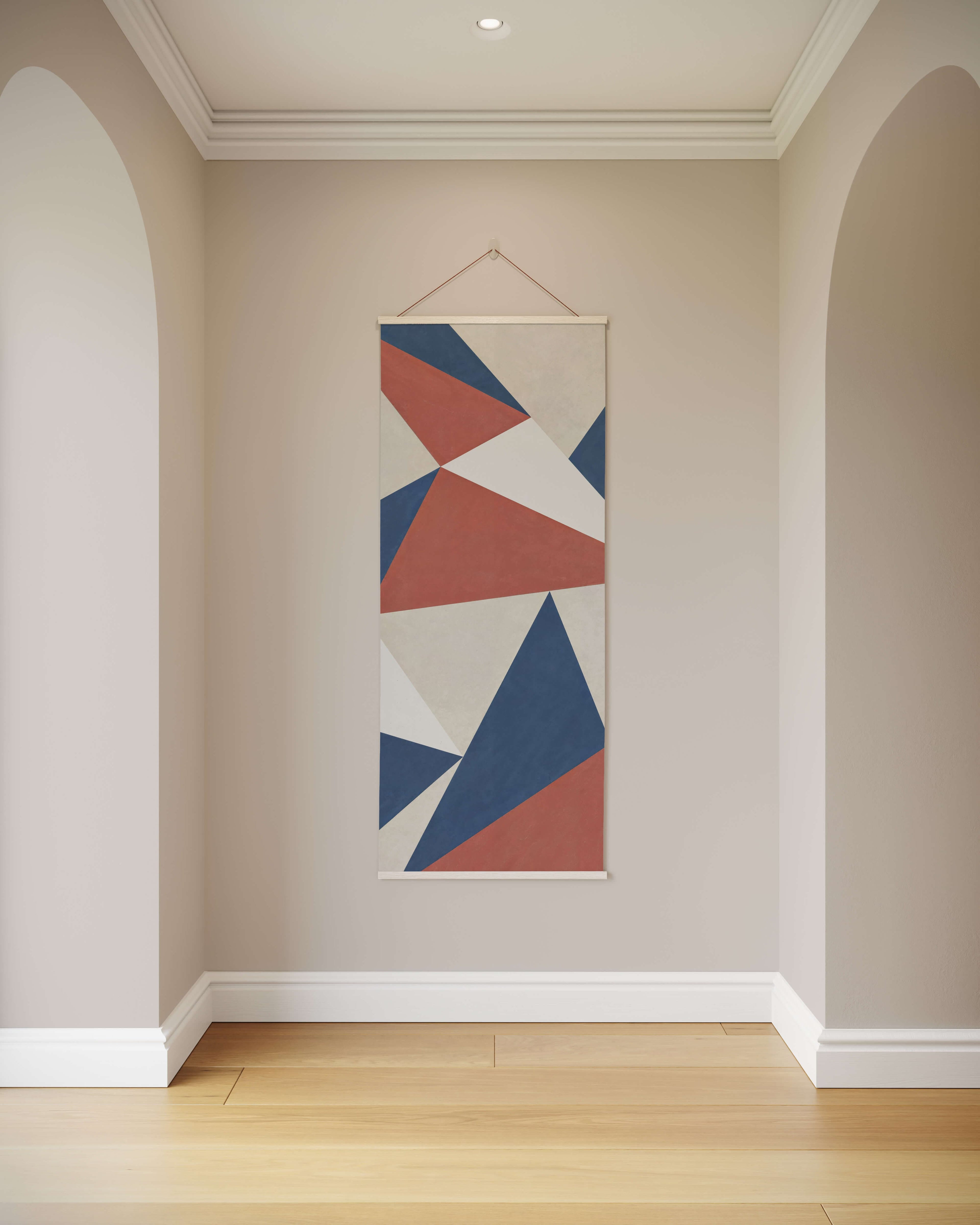 Tapestry Natural Modern Geometric Triangle Tapestry