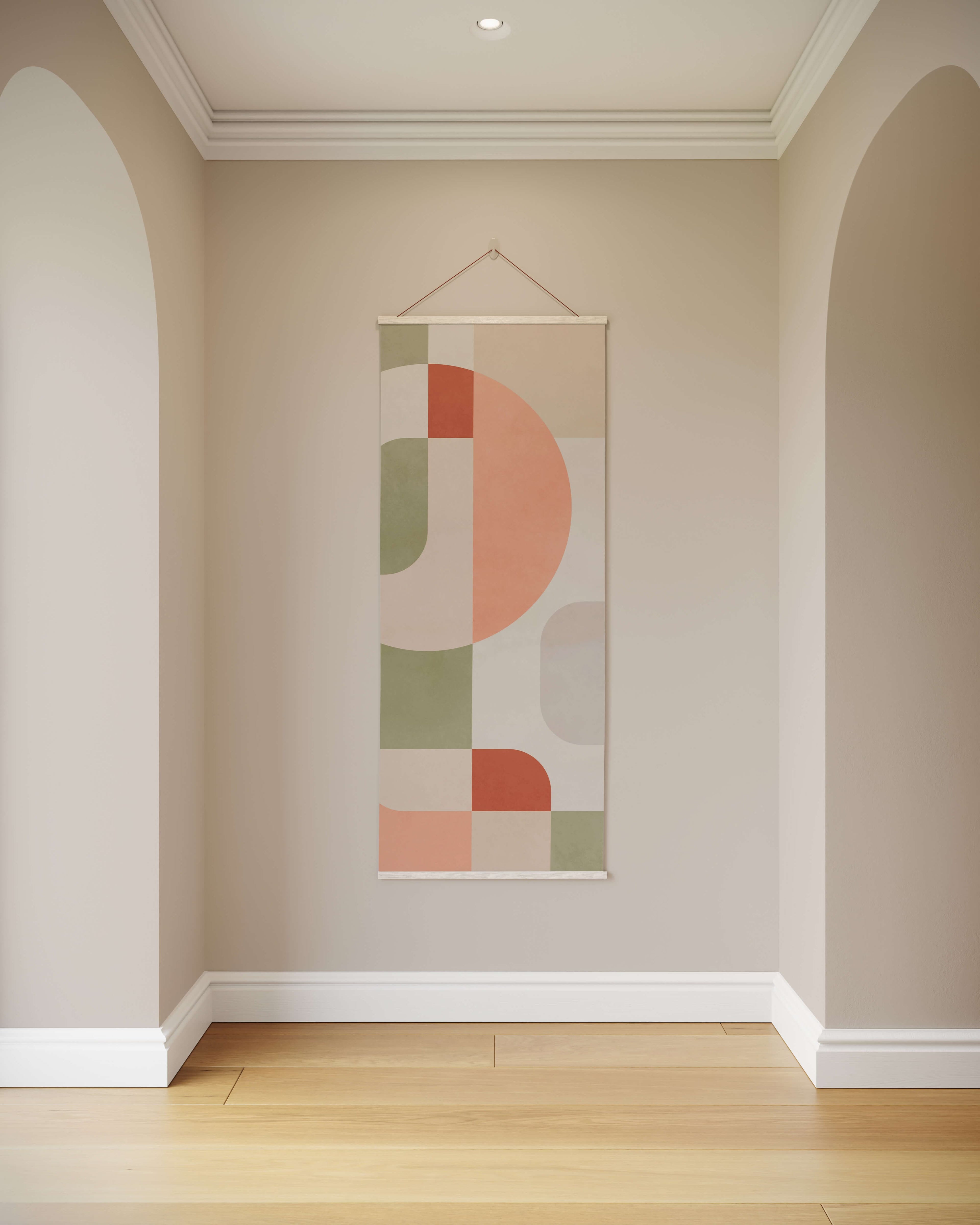 Tapestry Natural Retro Block Shape Tapestry