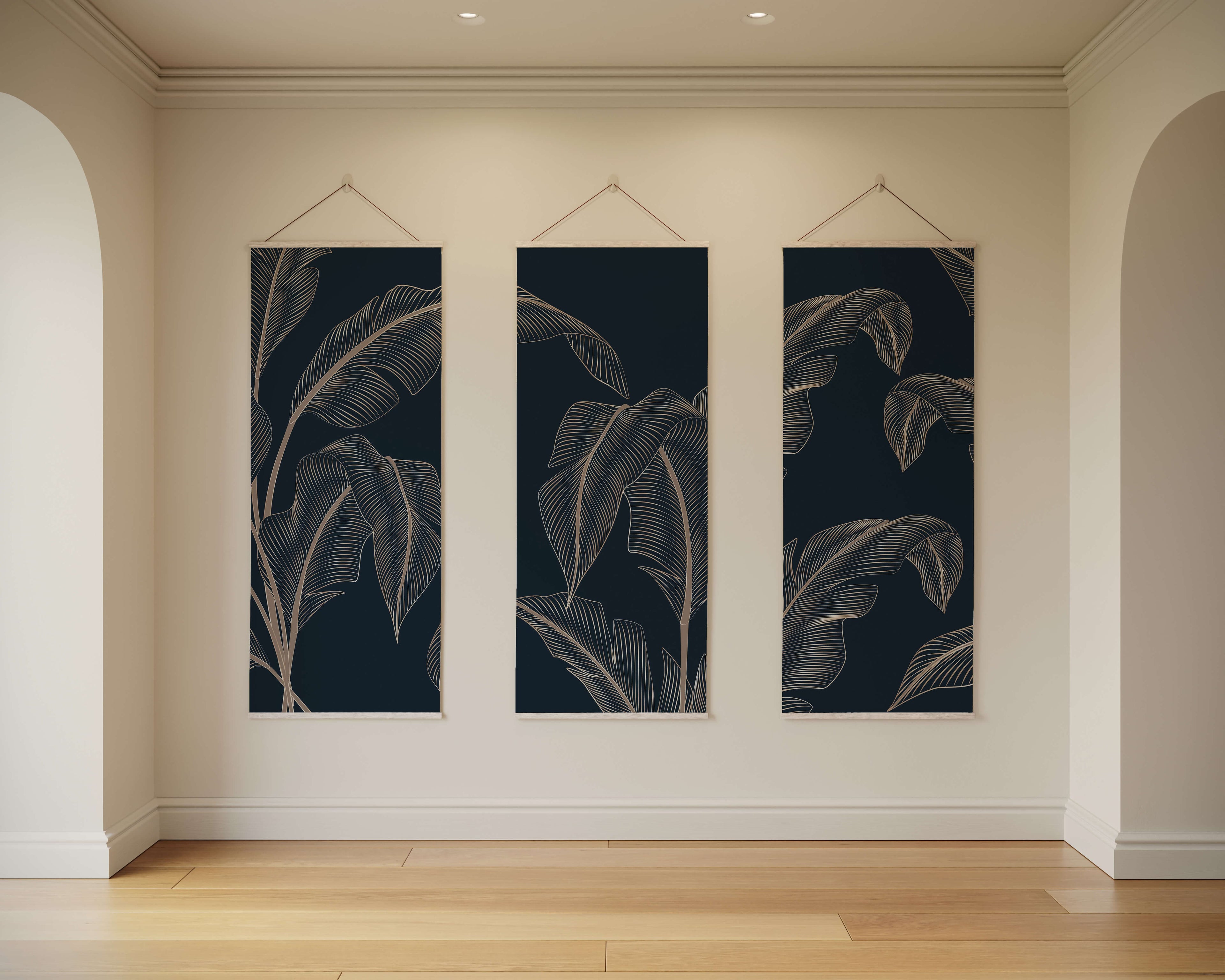Tapestry Natural / Set of 3 Banana Leaf Tapestry