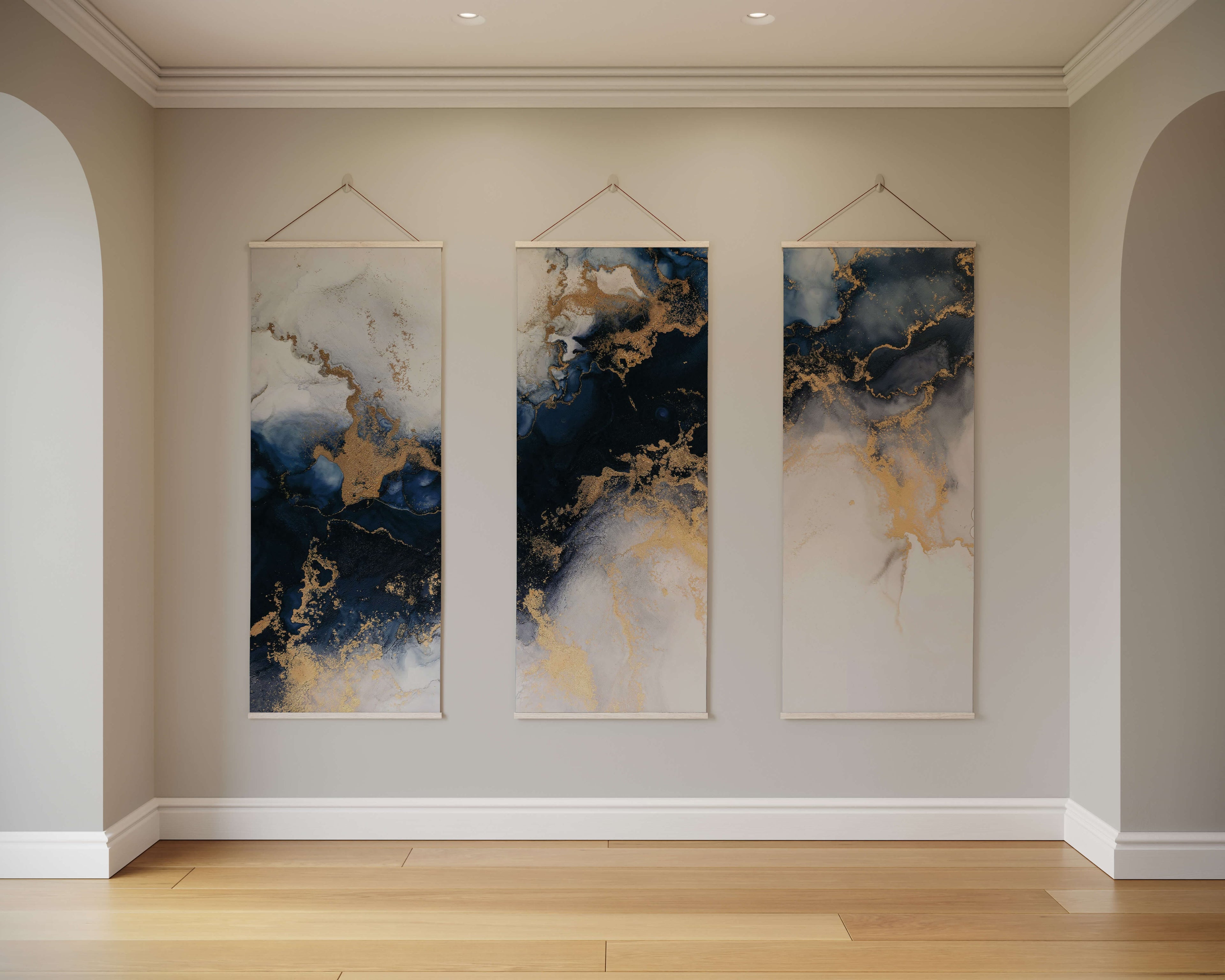 Tapestry Natural / Set of 3 Colourful Marble Tapestry