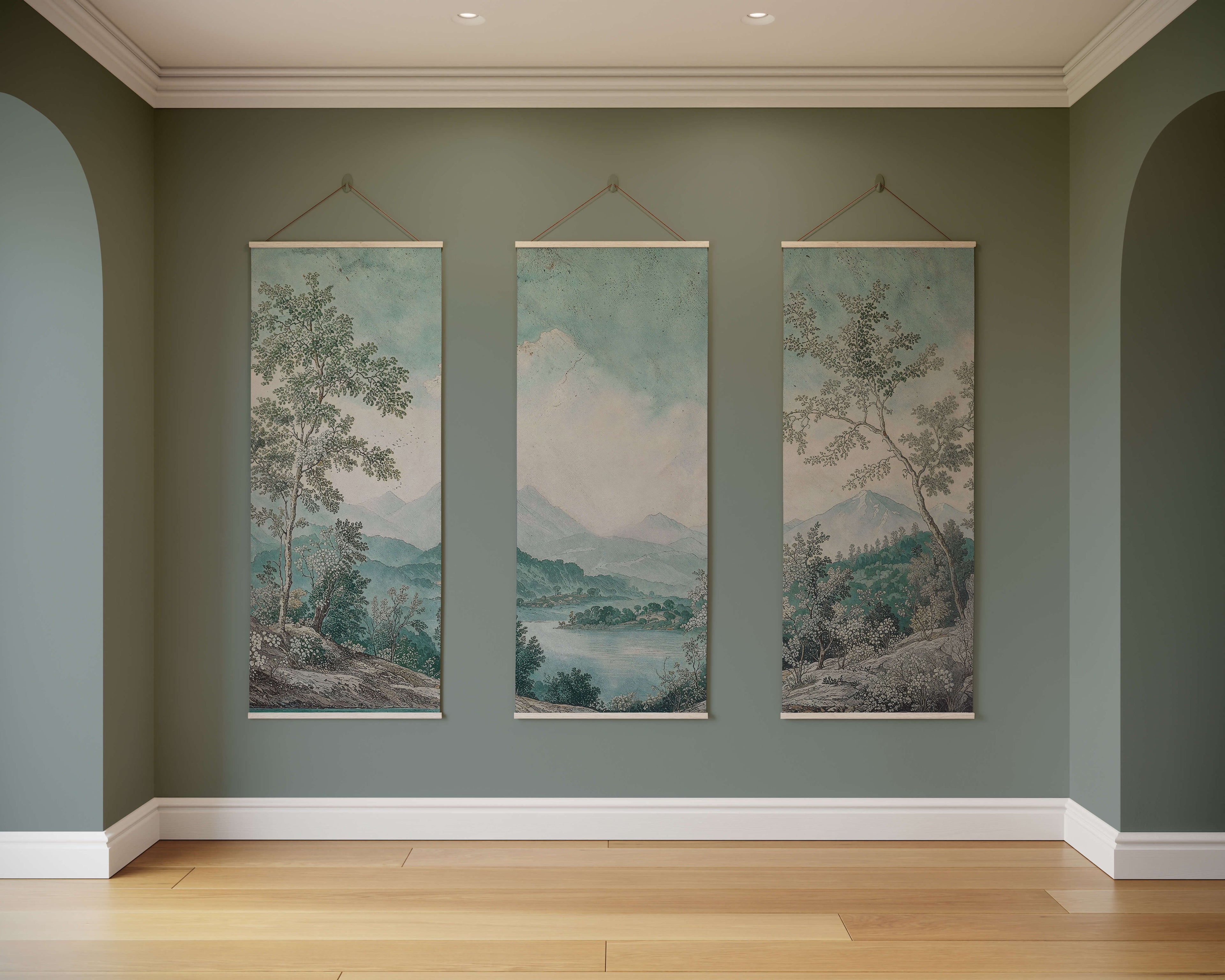 Tapestry Natural / Set of 3 Tranquil Lake Tapestry