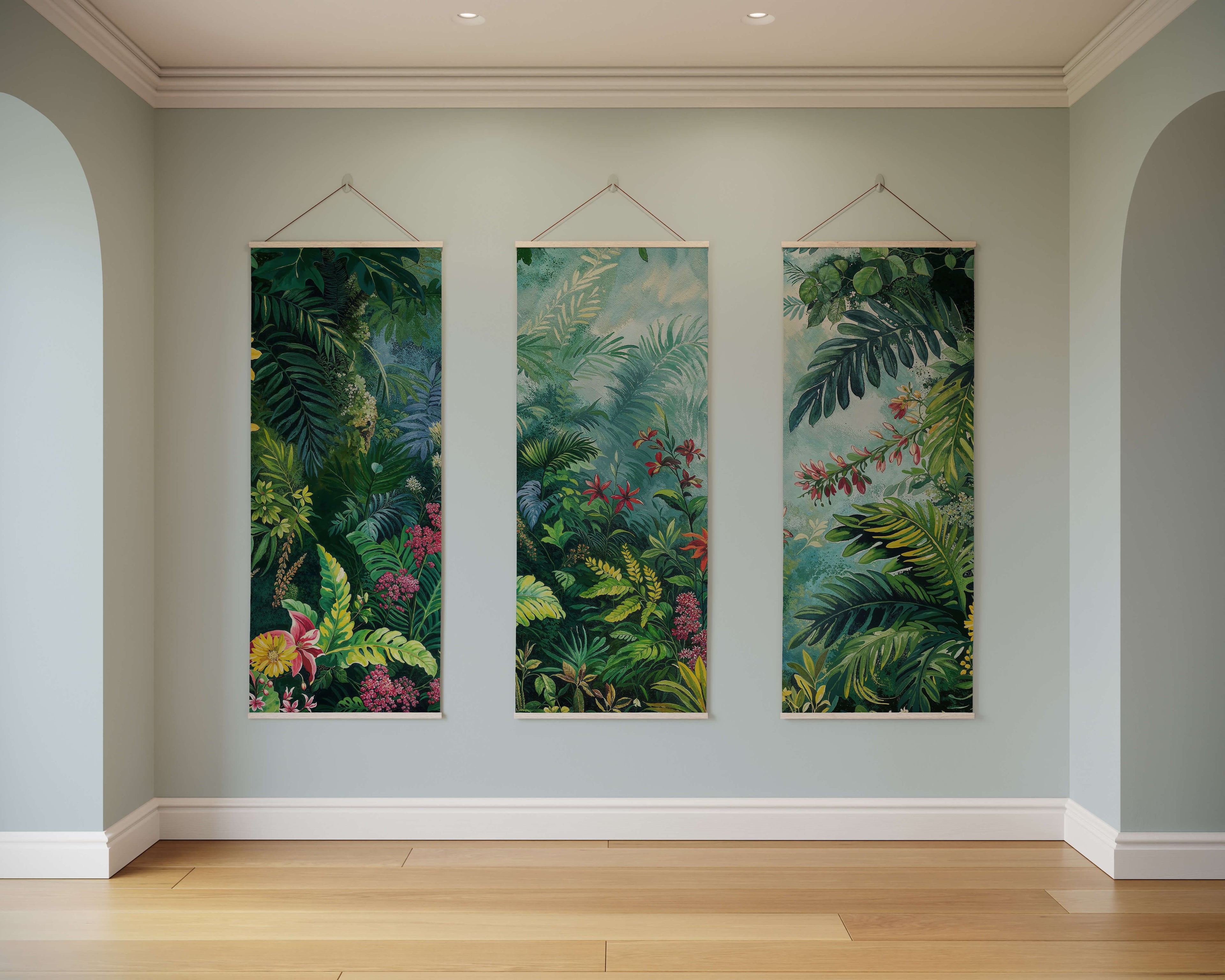 Tapestry Natural / Set of 3 Vibrant Jungle Tapestry