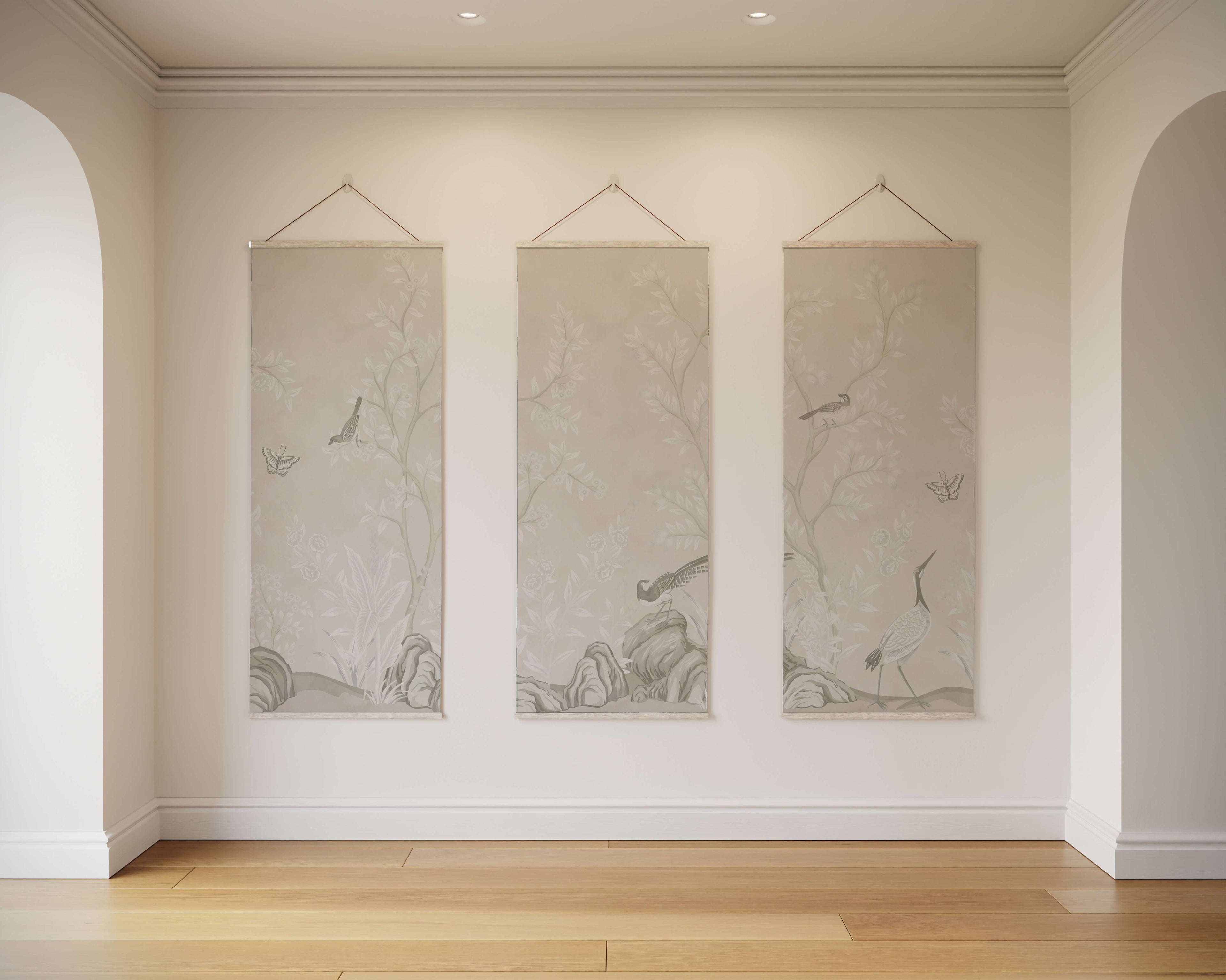Tapestry Natural / Set of 3 Wildflower Tapestry