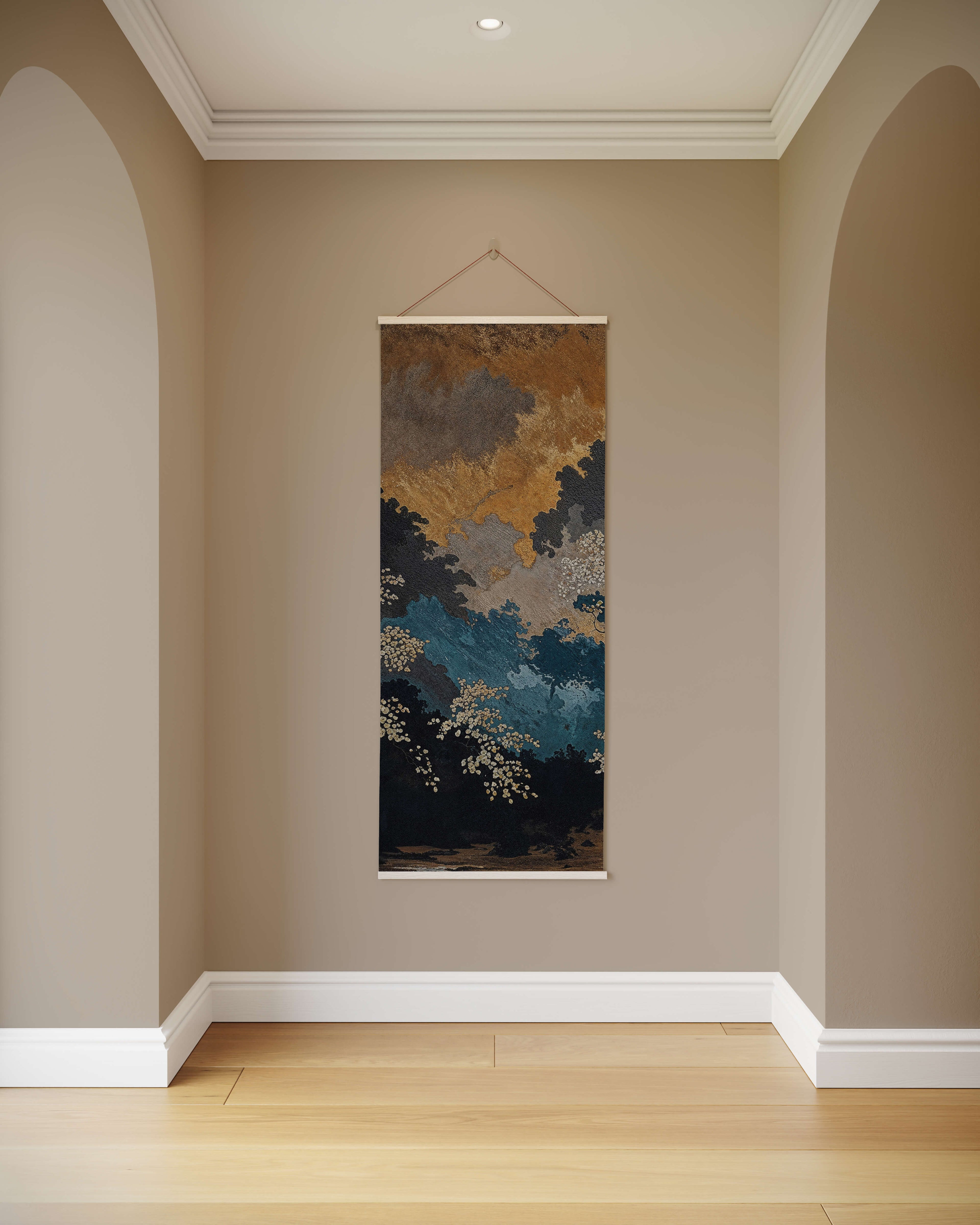 Tapestry Natural / Single Dark Oriental Forest Tapestry