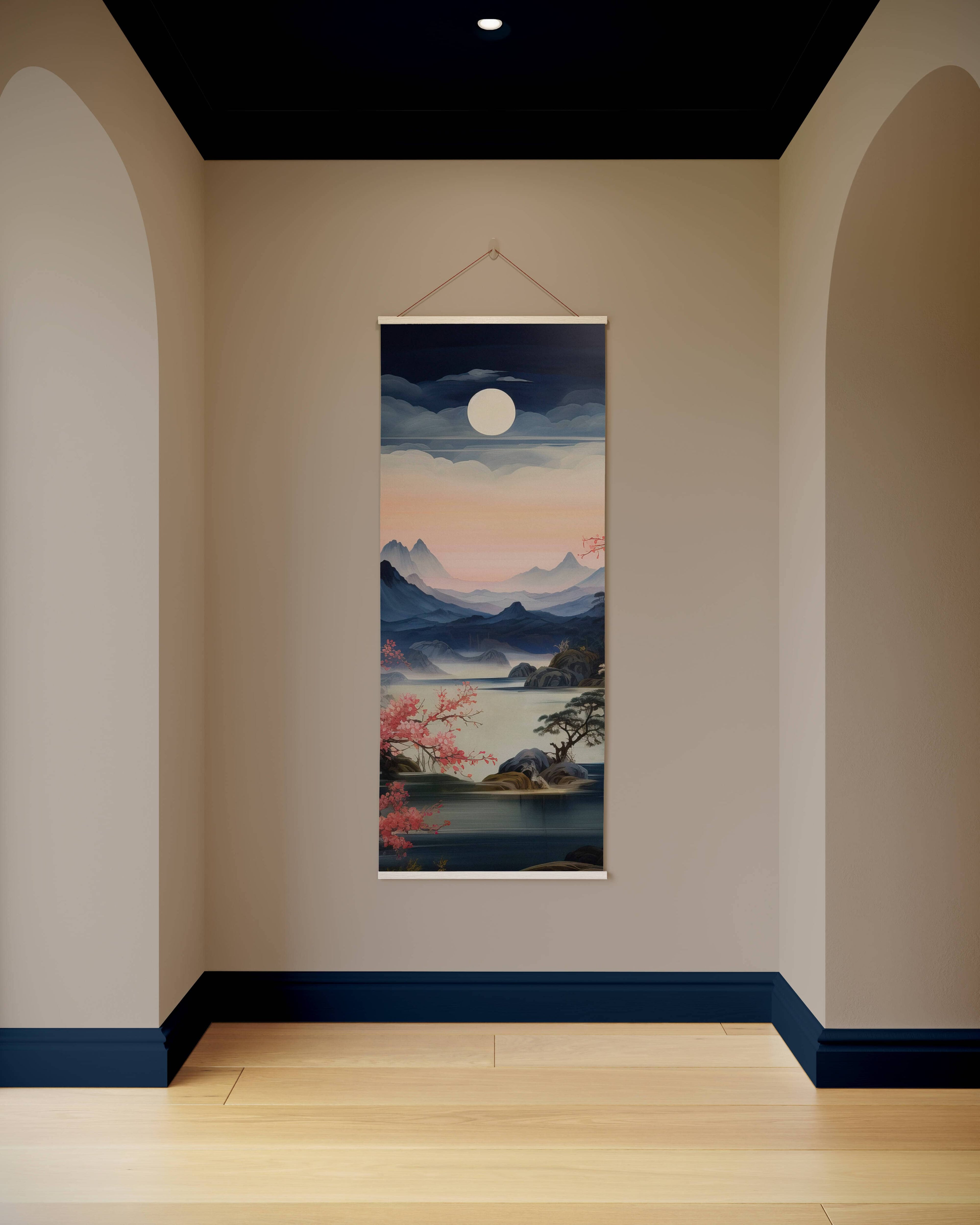 Tapestry Natural / Single Moonlight Night Cherry Blossom Tapestry
