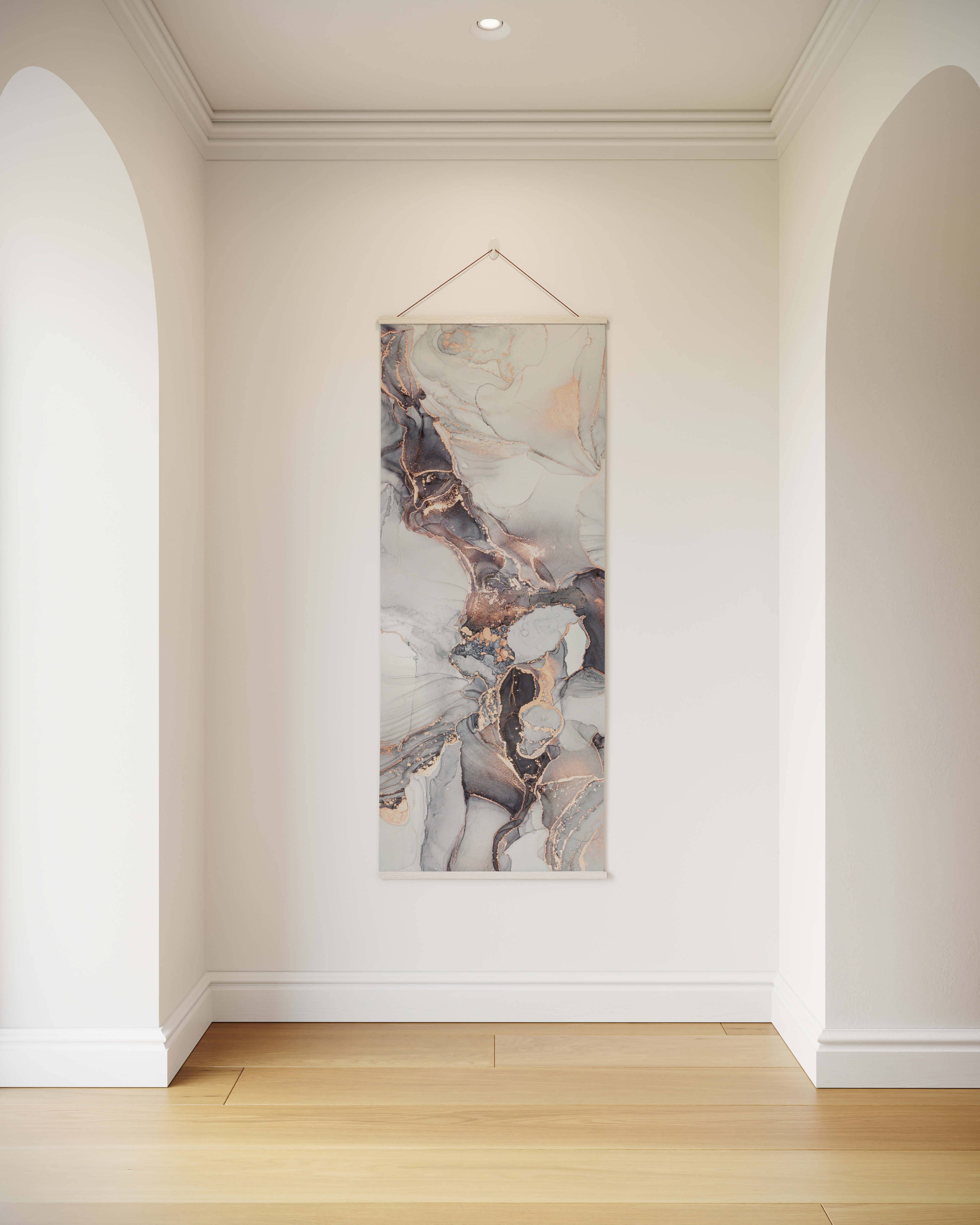 Tapestry Natural / Single Rose Gold Marble Watercolour Tapestry