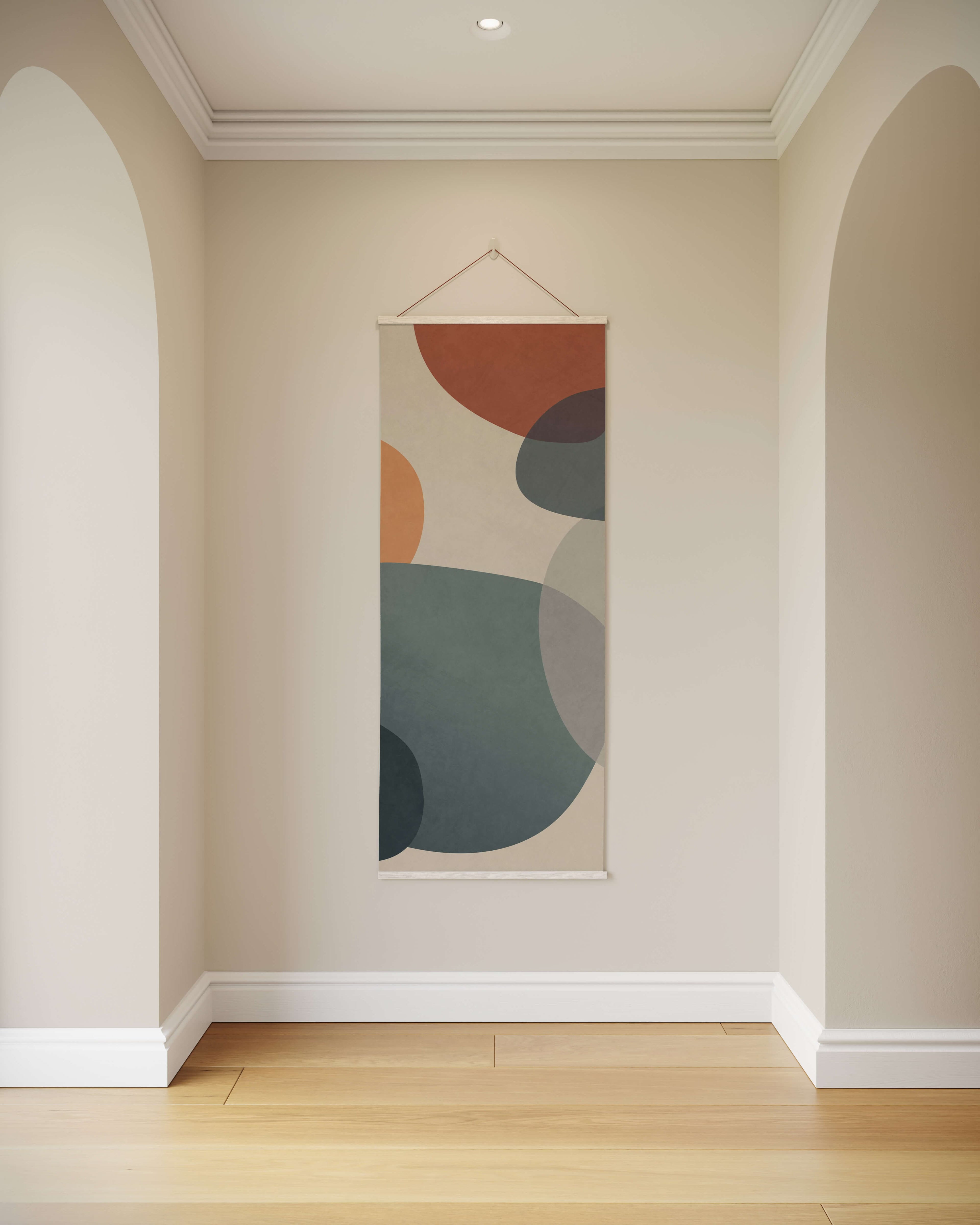 Tapestry Natural / Single Soft Abstract Shapes Tapestry