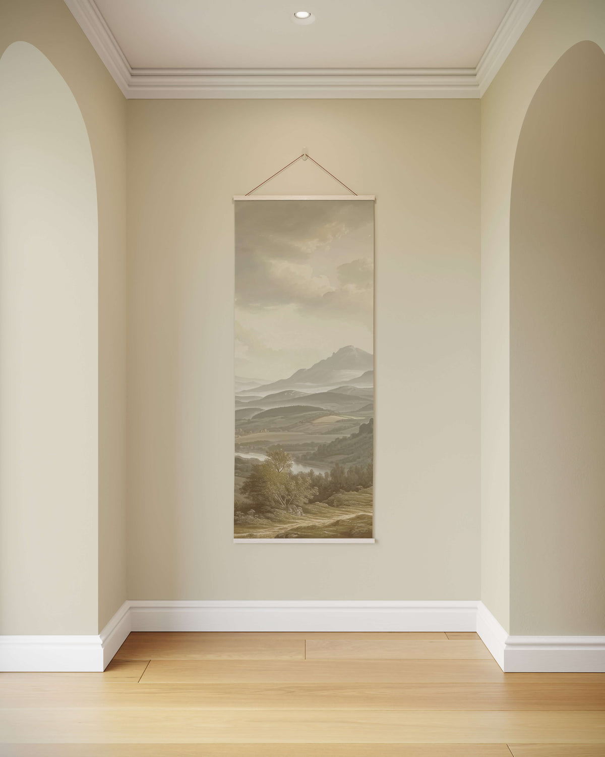 Tapestry Natural / Single Vintage River Scene Tapestry