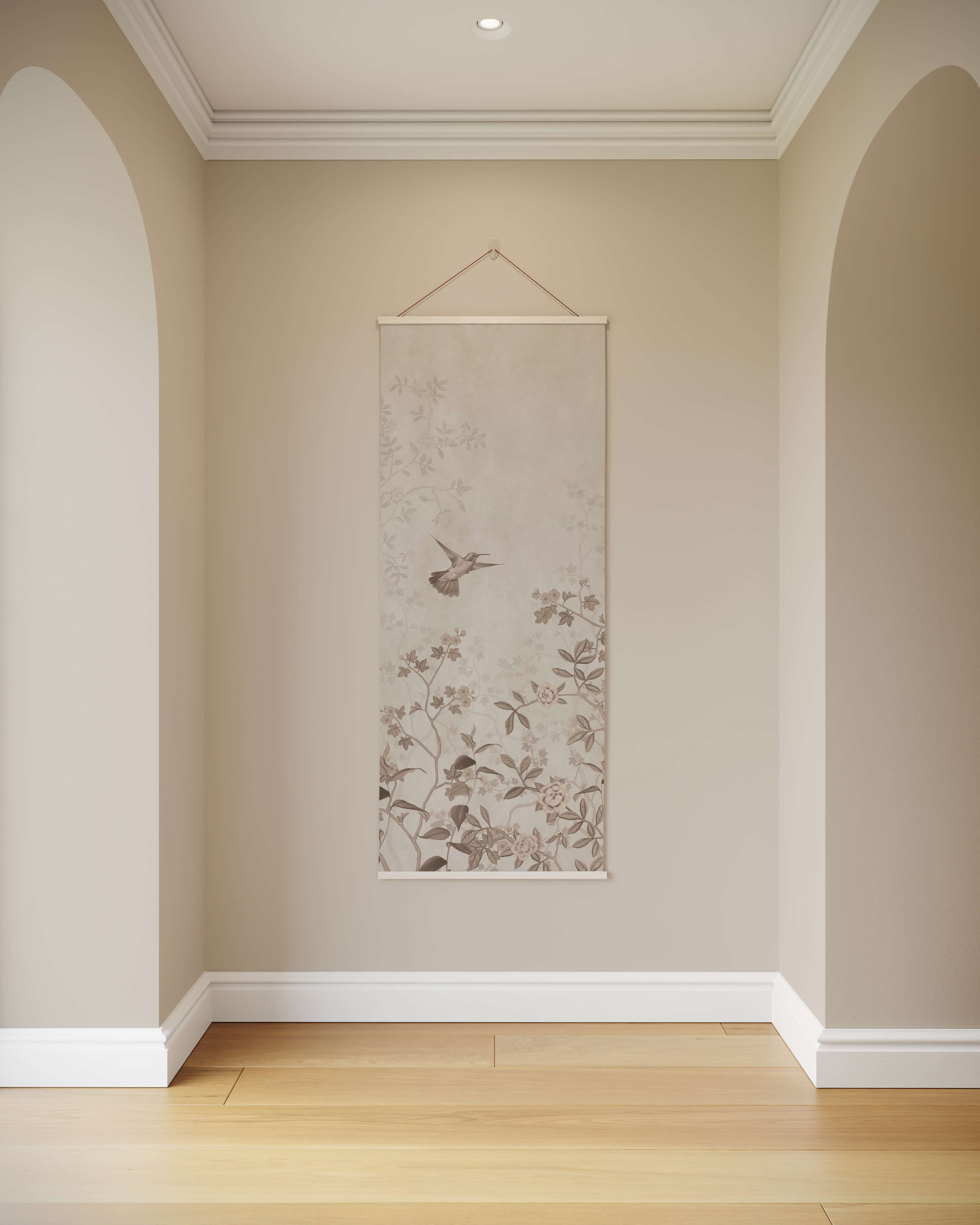 Tapestry Natural / Single Vintage Tropical Bird & Branch Tapestry