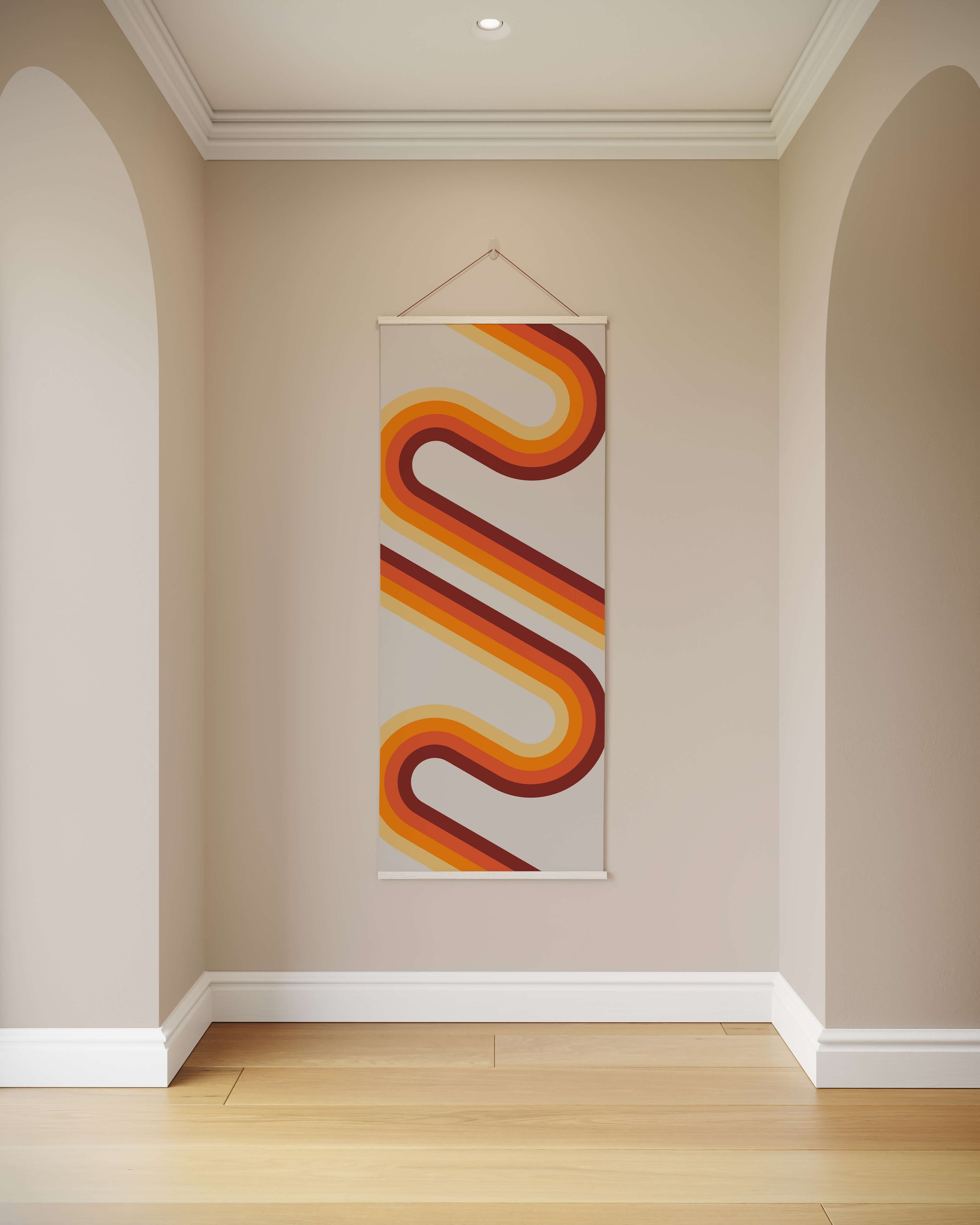 Tapestry Natural Vintage Retro Lines Tapestry