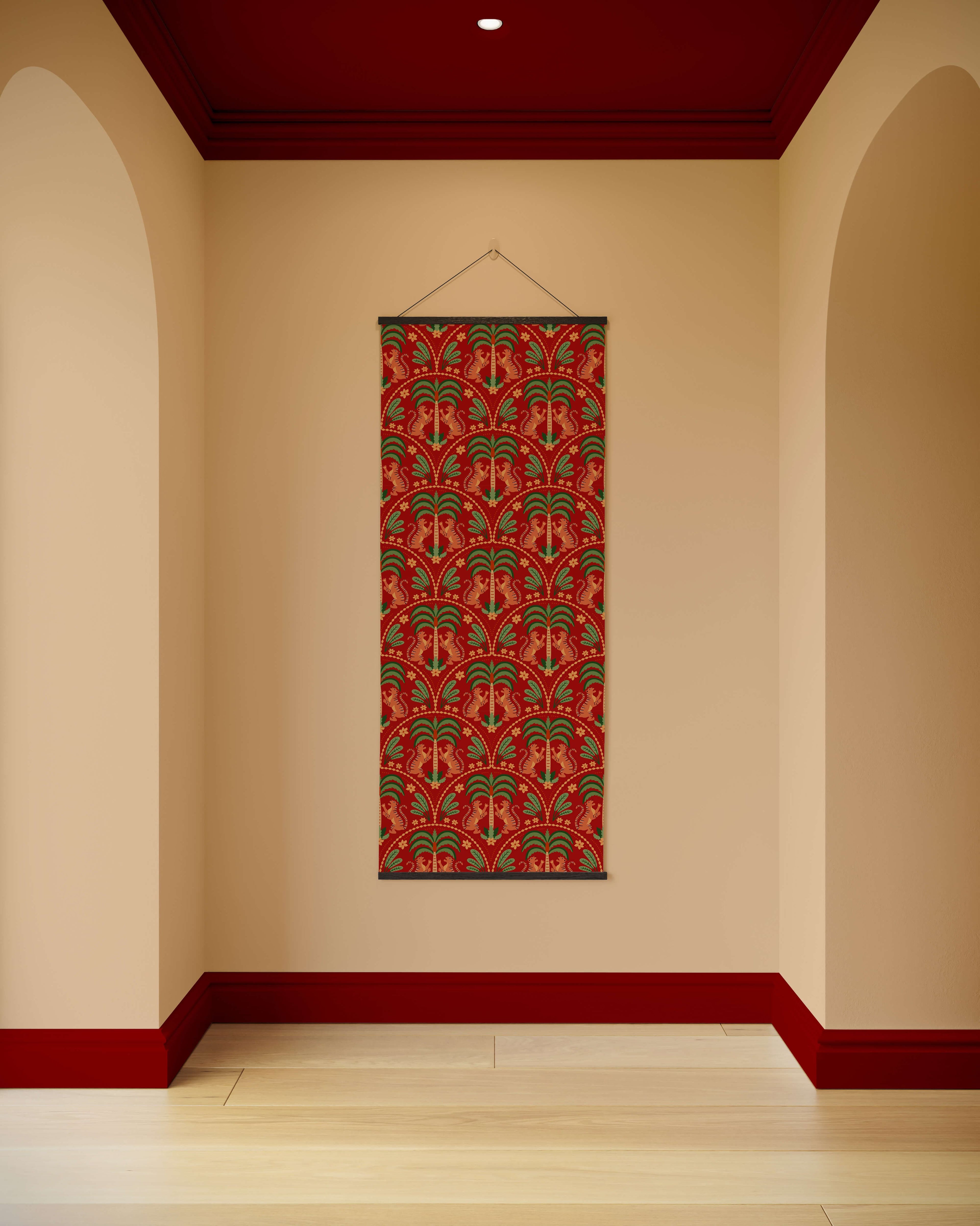 Tapestry Red / Black Graphic Tiger Tapestry