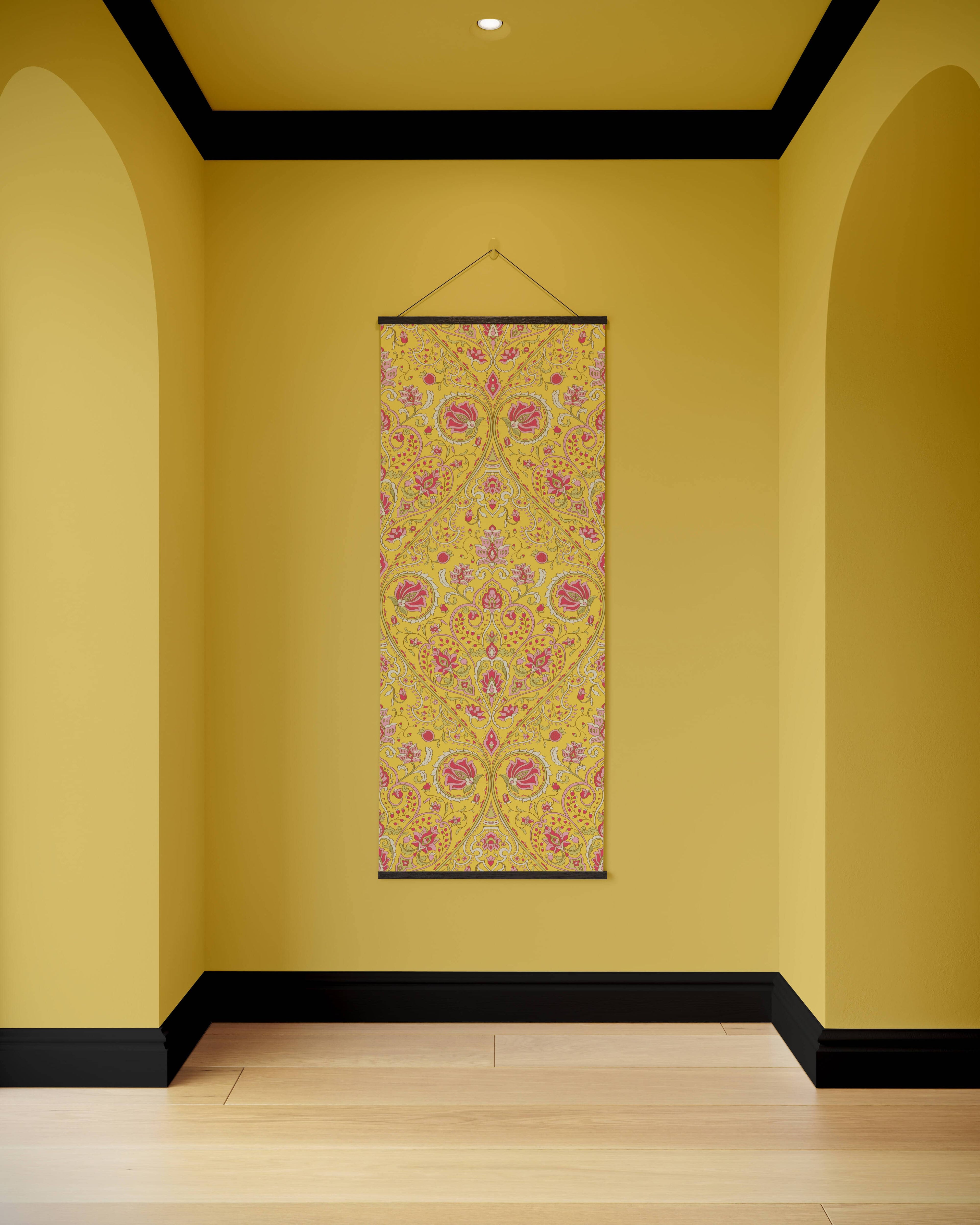 Tapestry Yellow / Black Bright Indian Tapestry
