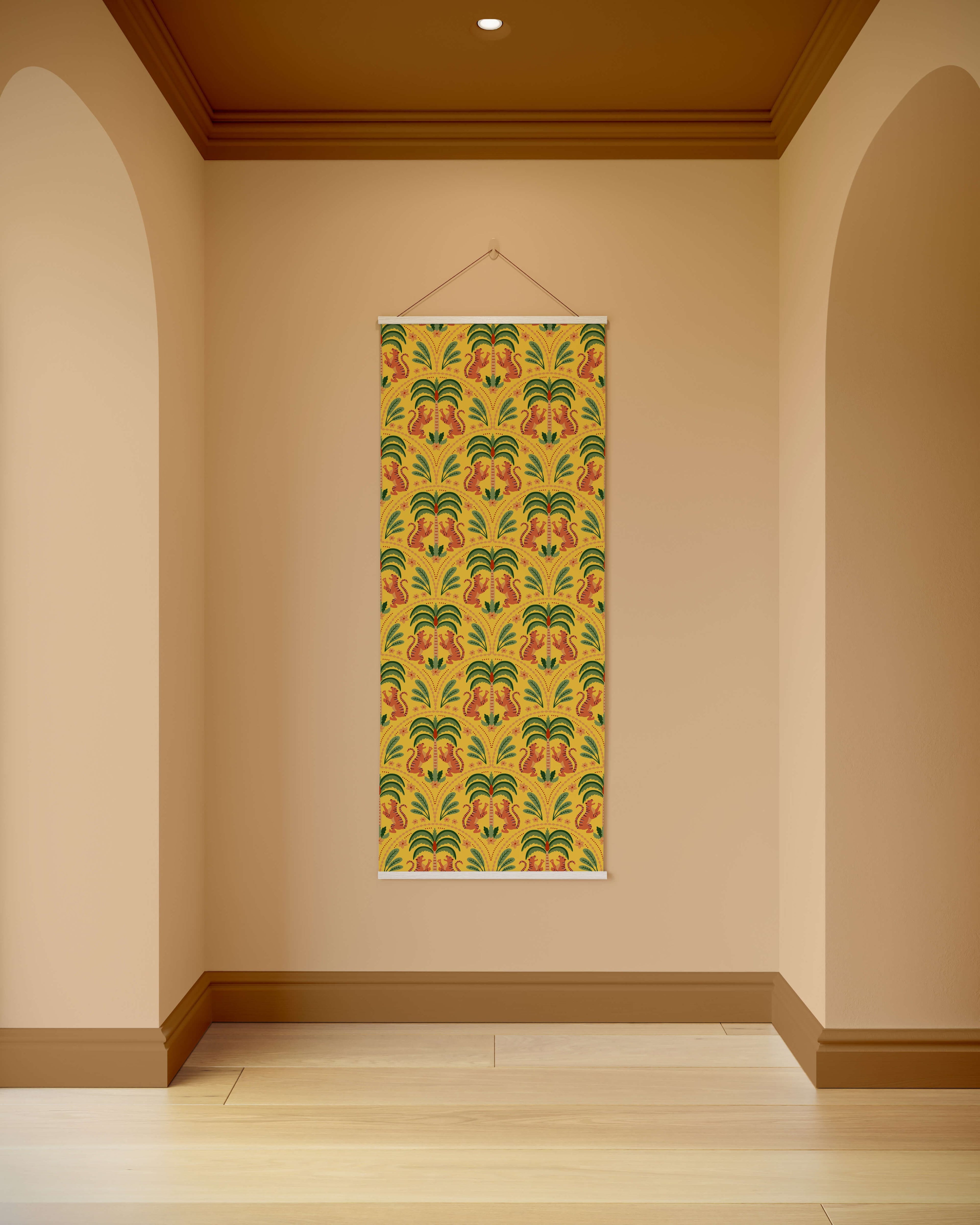 Tapestry Yellow / Natural Graphic Tiger Tapestry