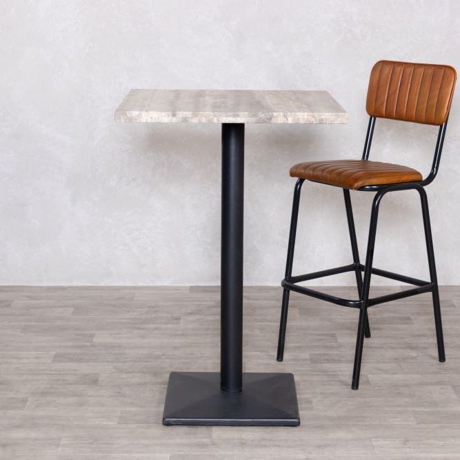 Travertine Top Square Bar Table Range