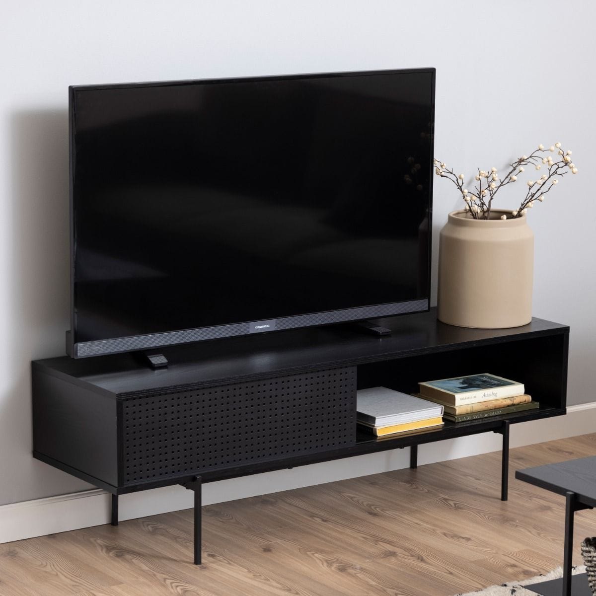TV Unit Angus TV Unit with 1 Sliding Door in Black