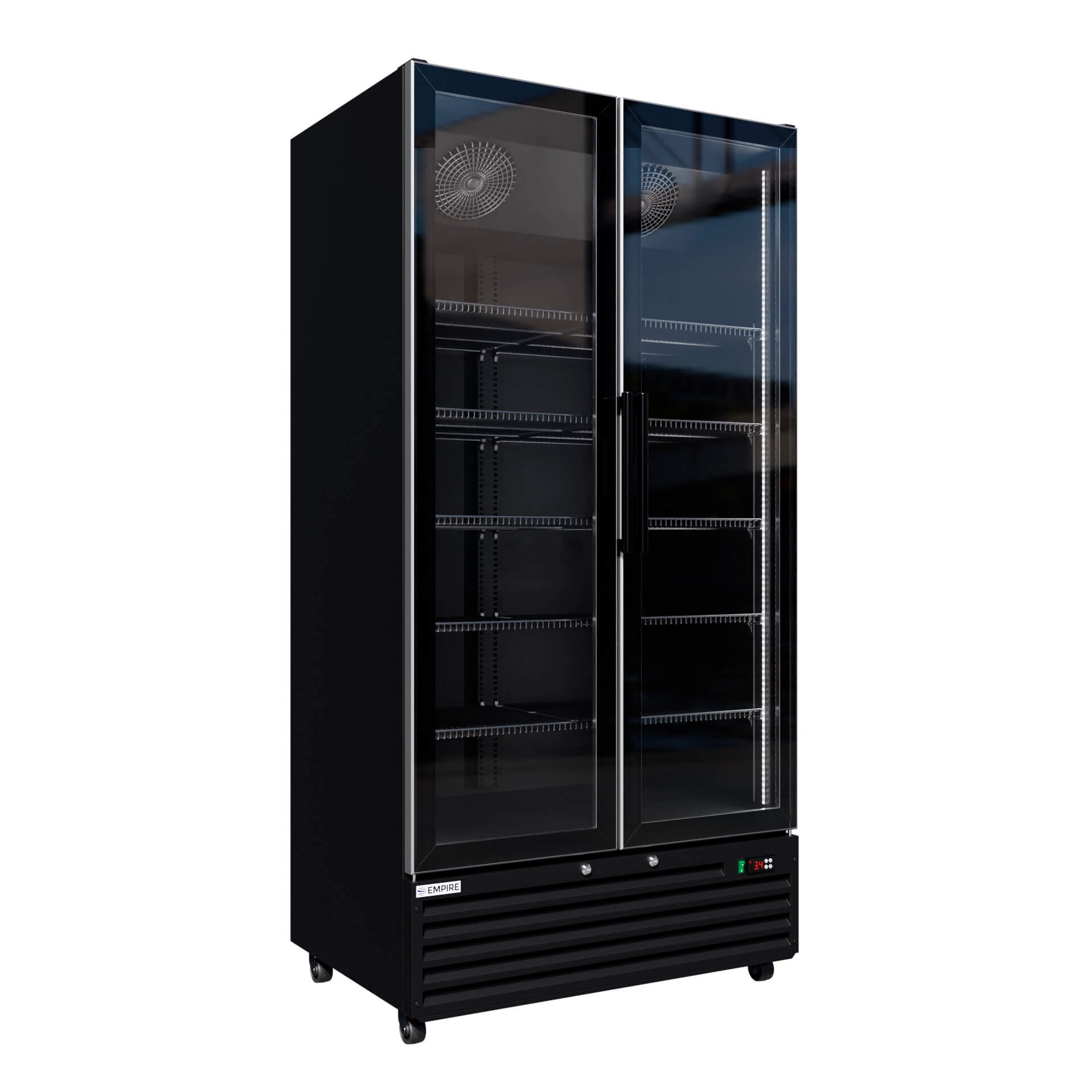 Upright Double Door Bottle Coolers Empire Double Door Upright Back Bar Bottle Cooler – 776L Commercial Glass Door Display Fridge Merchandiser | CL-800W