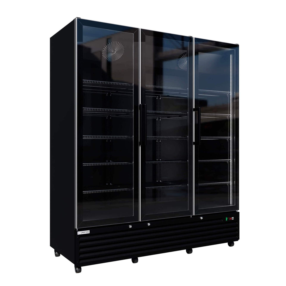 Upright Double Door Bottle Coolers Empire Triple Door Upright Display Fridge Cooler – 1483L Commercial Glass Door Merchandiser | CL-1500W