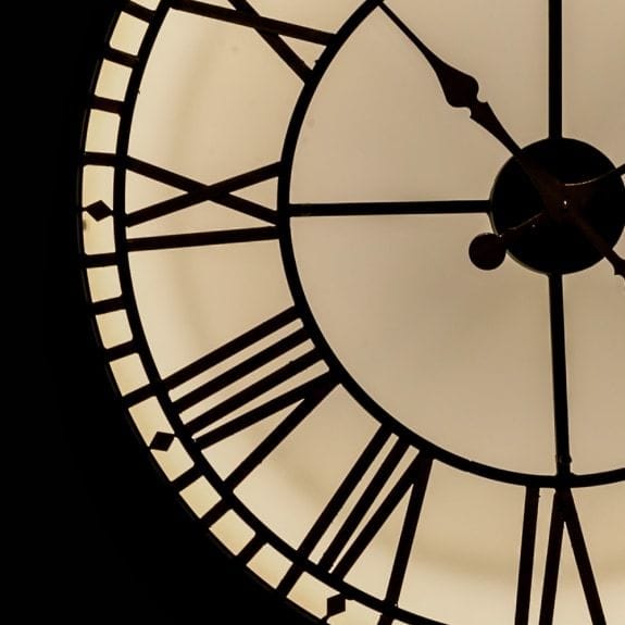 Wall Clock Black and Gold Back Lit Glass "Westminster" Wall Clock