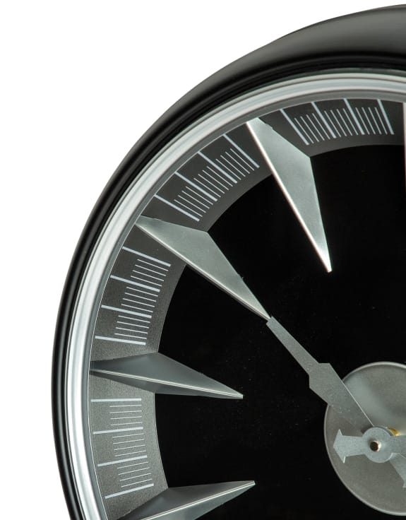 Wall Clock Black & Silver California Wall Clock
