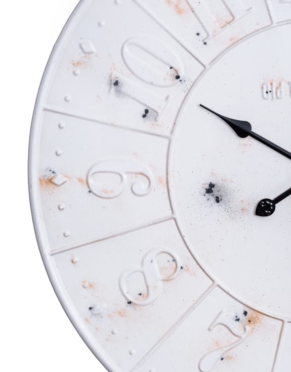 Wall Clock Large Antiqued White Wall Clock