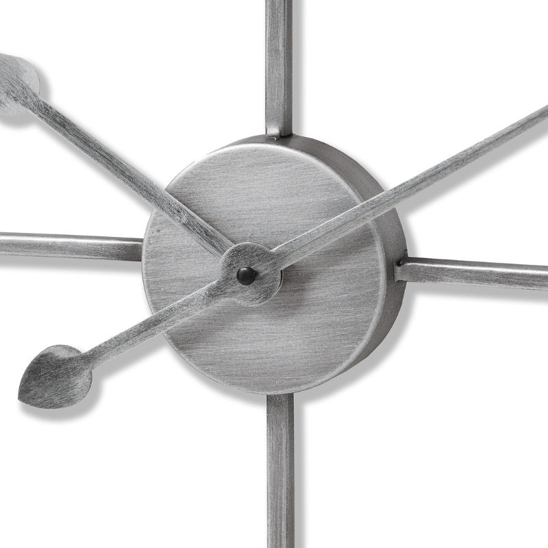 Wall Clock Silver Heart Skeleton Wall Clock