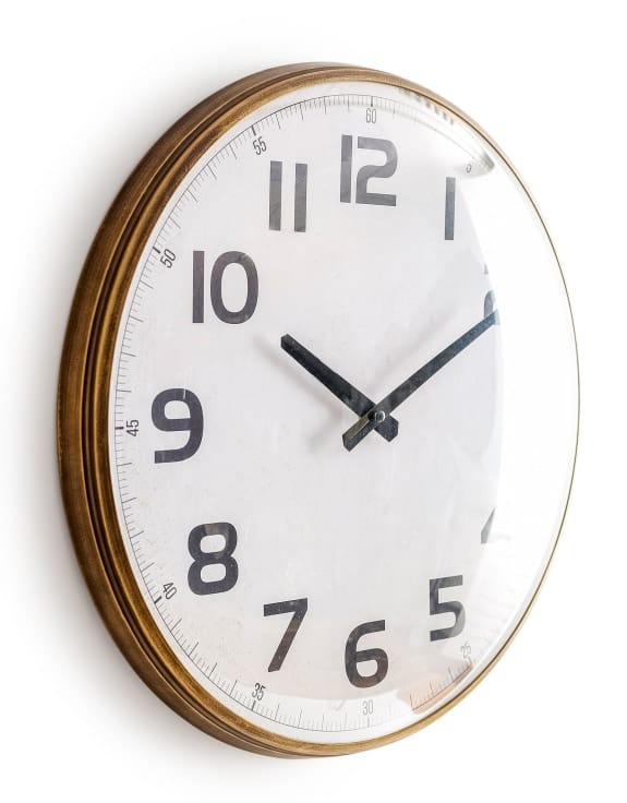 Wall Clock Vintage Station Wall Clock with Convex Glass
