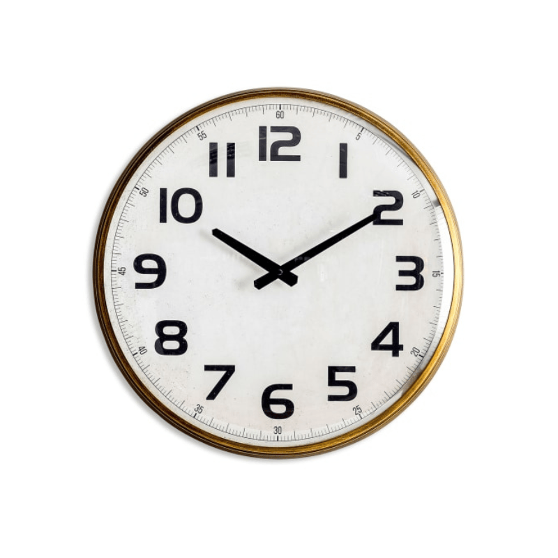 Wall Clock Vintage Station Wall Clock with Convex Glass
