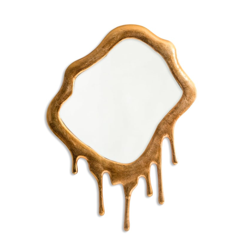 Wall Mirror Extra Large Gold "Dali" Drip Aluminium Wall Mirror