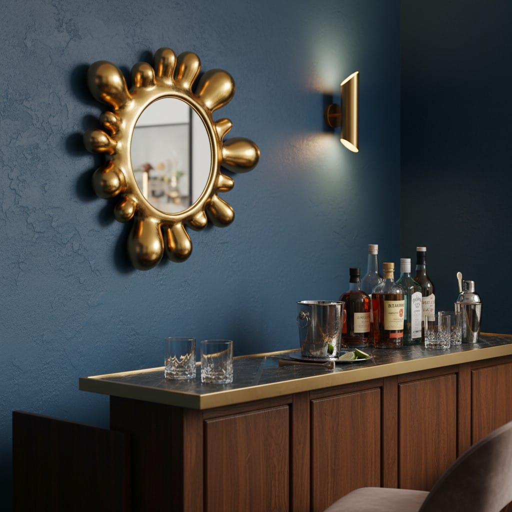 Wall Mirror Gold "Splash" Wall Mirror